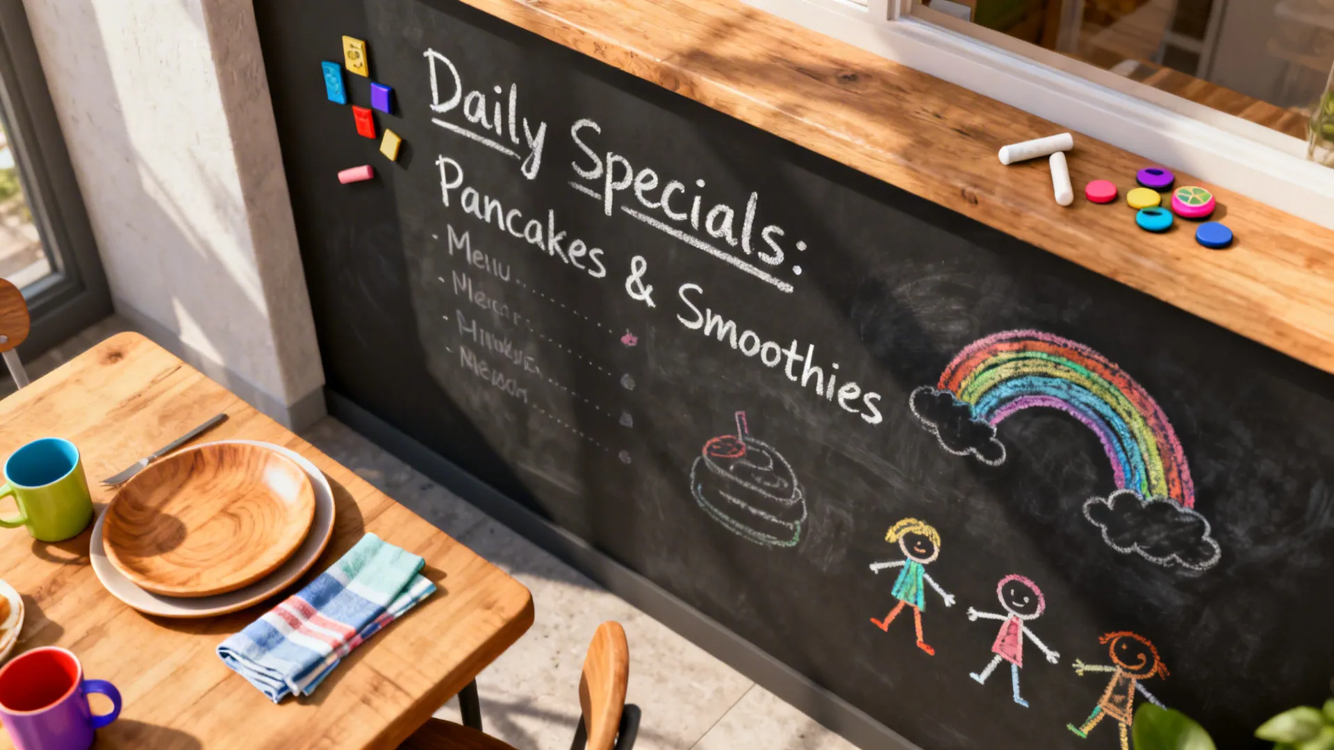 5. Functional Chalkboard or Magnetic Panel