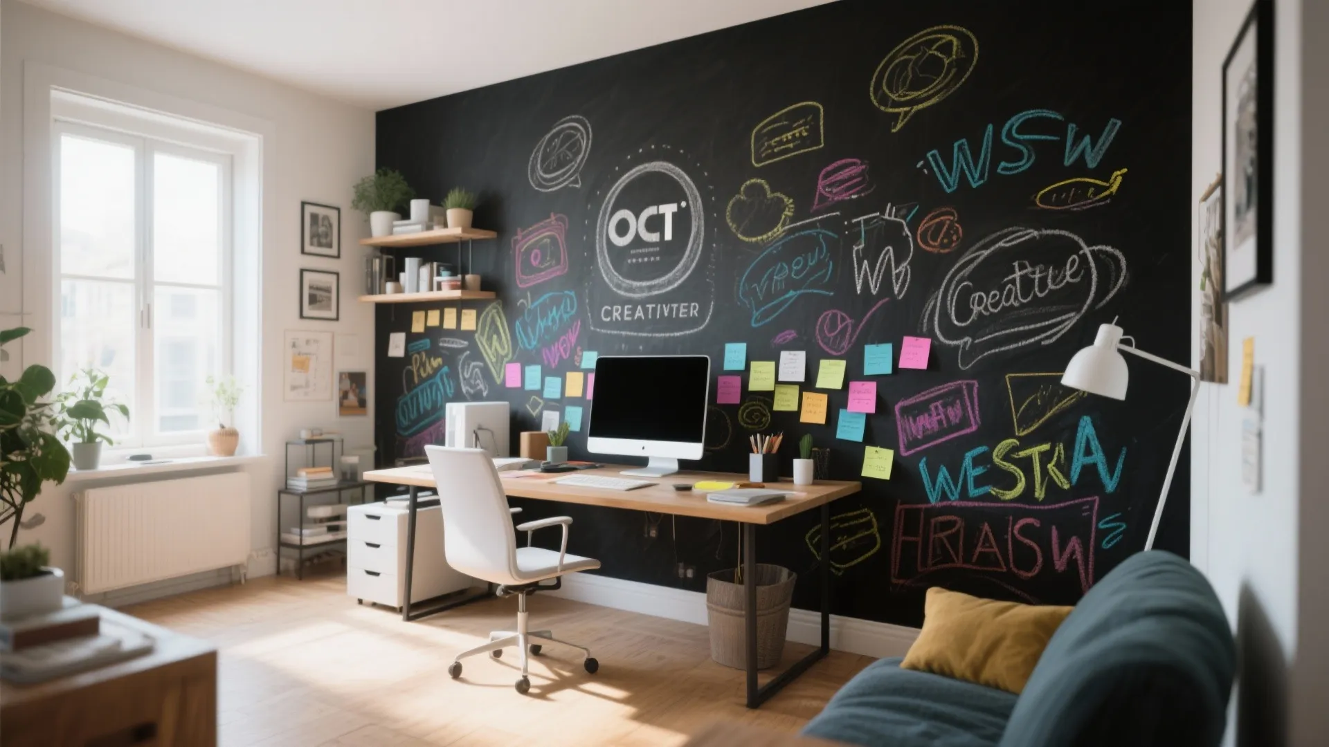 10. Chalkboard or Writable Wallpaper