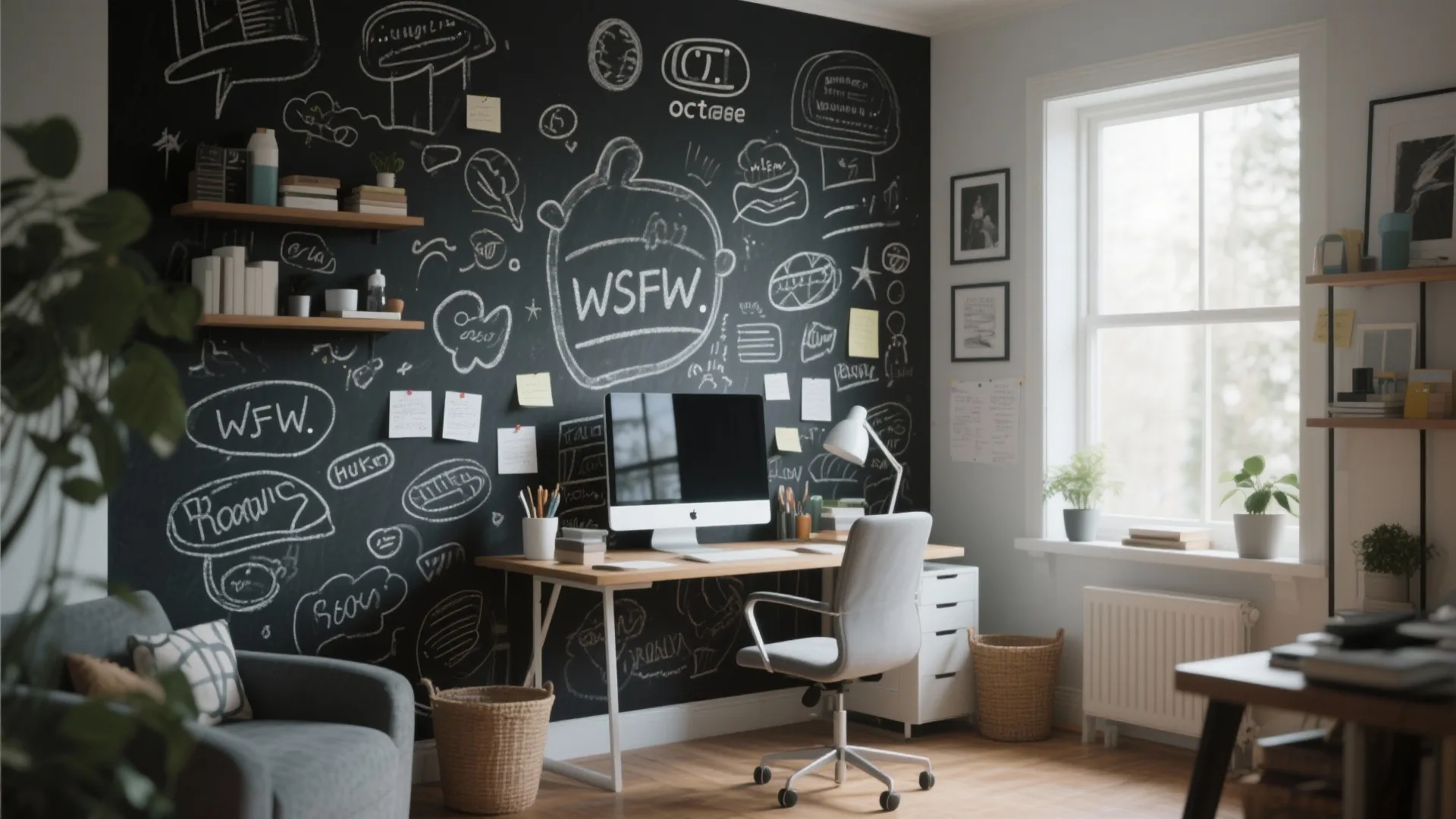 7. Chalkboard or Writable Wallpaper