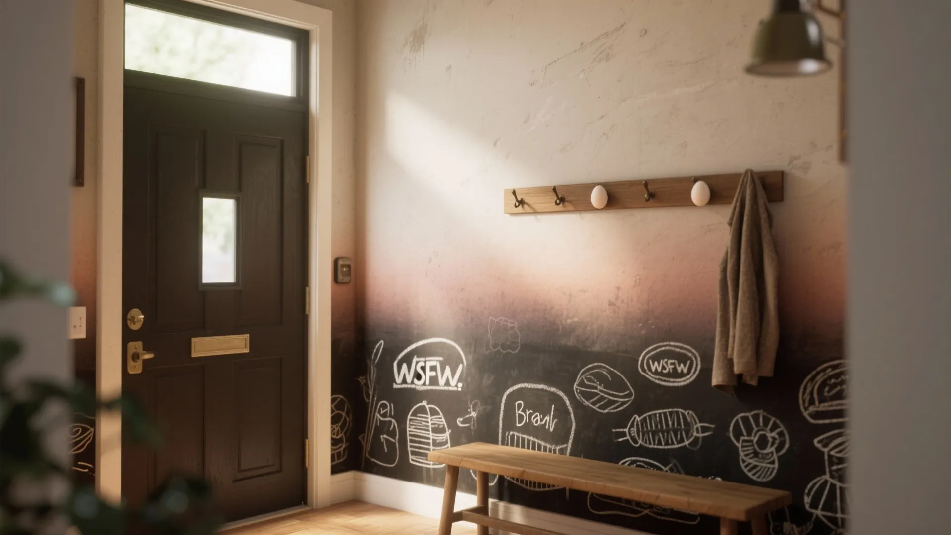 4. Chalkboard-Friendly Ombre in Entryways