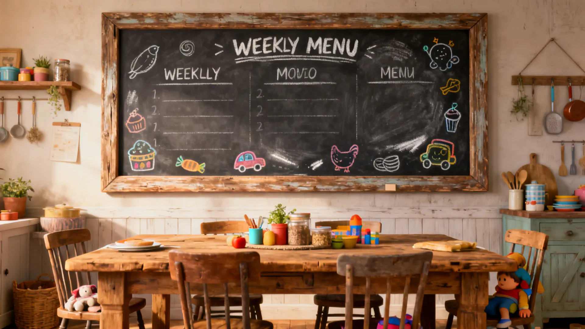 5. Oversized Frame with Functional Chalkboard or Script