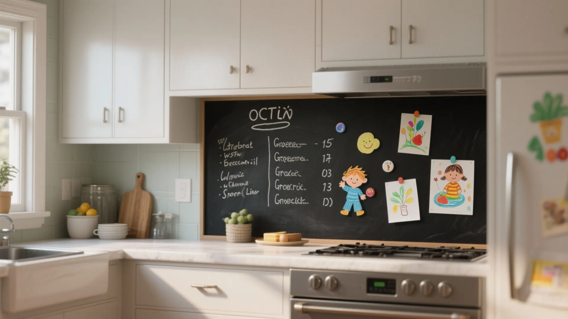 4. Chalkboard or magnetic paint panel