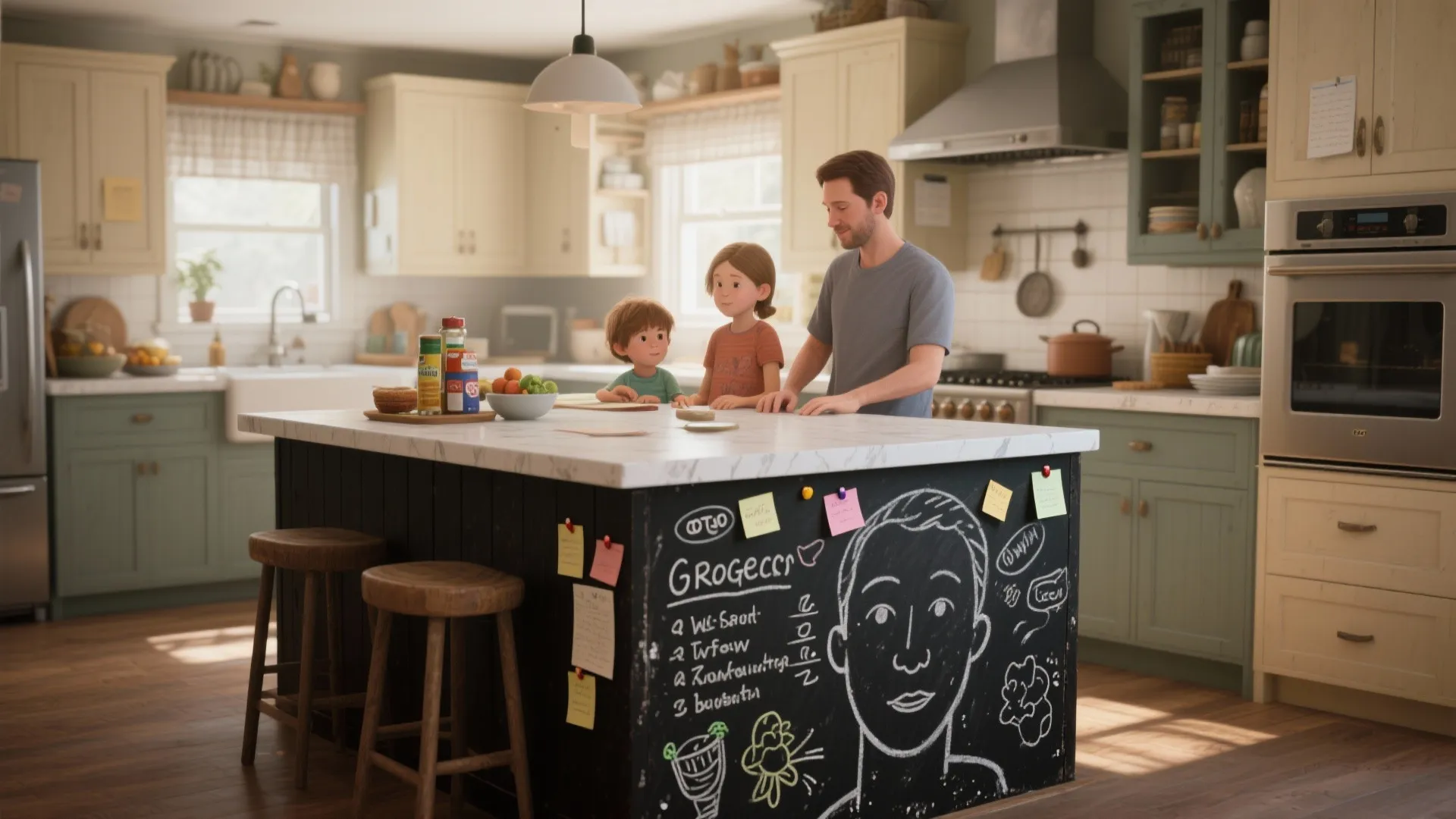 5. Chalkboard or Writable Panel Section