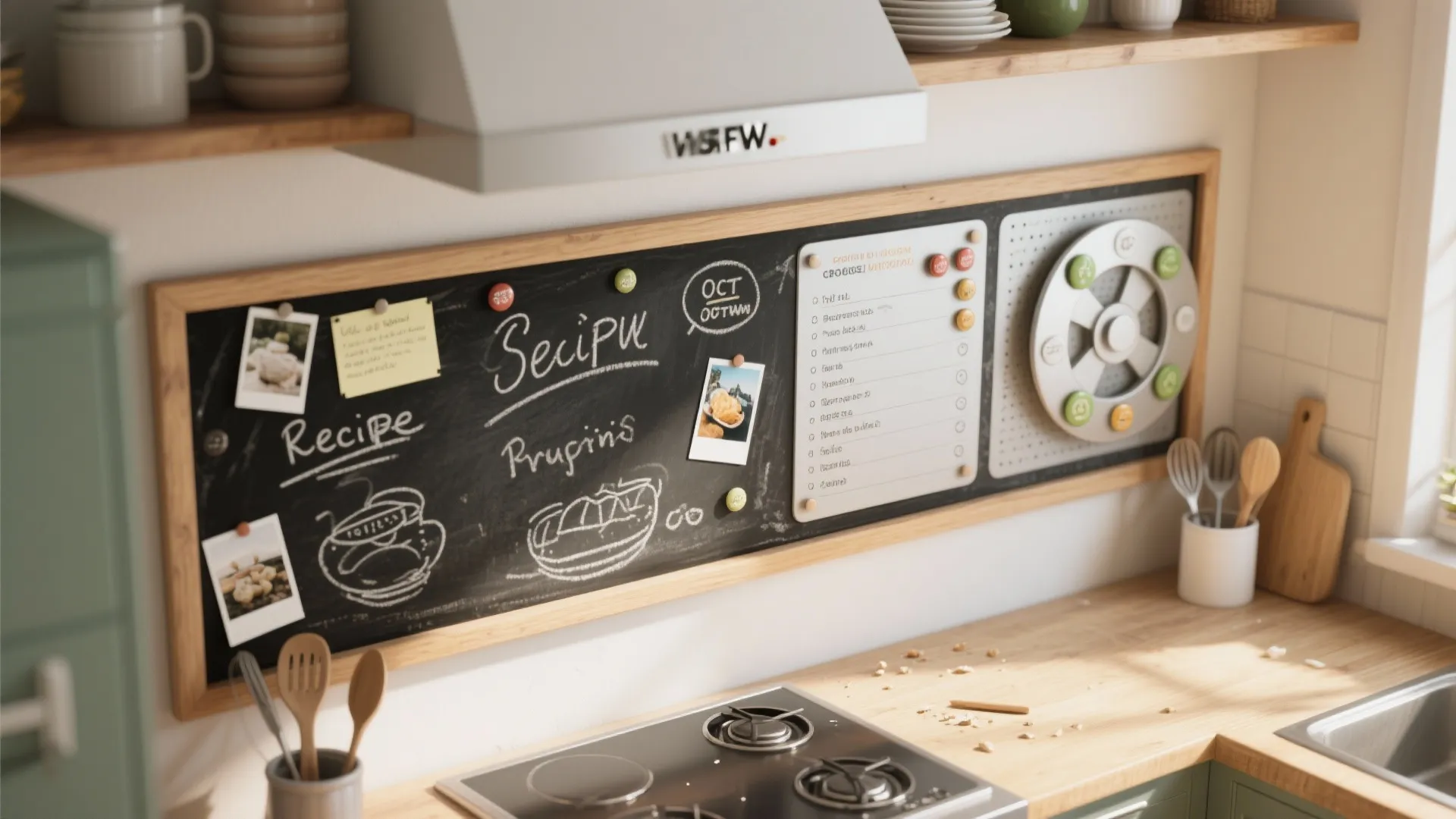 3. Functional art: chalkboard panels and magnetic paintings