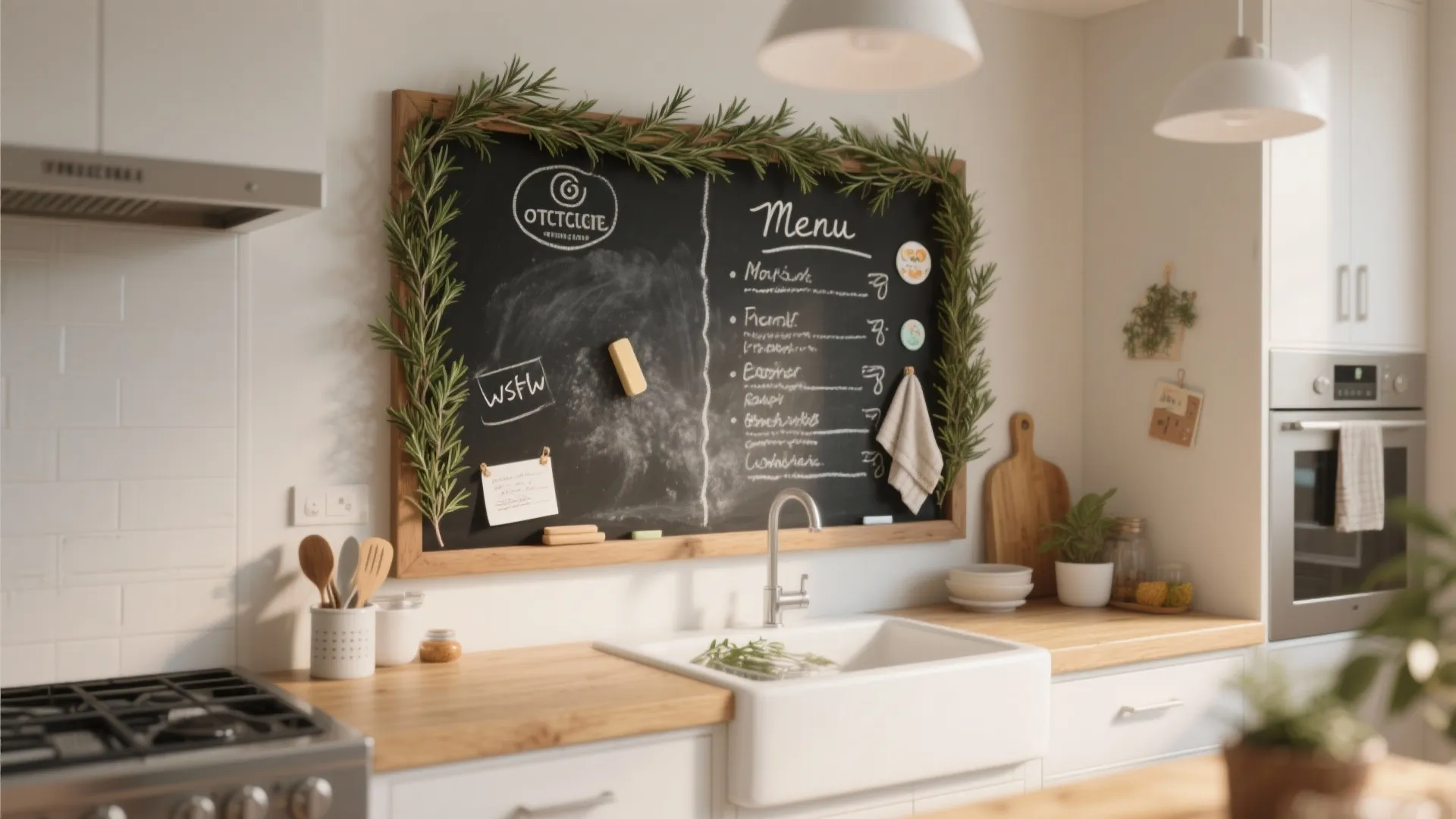 5. Chalkboard Rosemary for Kitchen Notes and Smells
