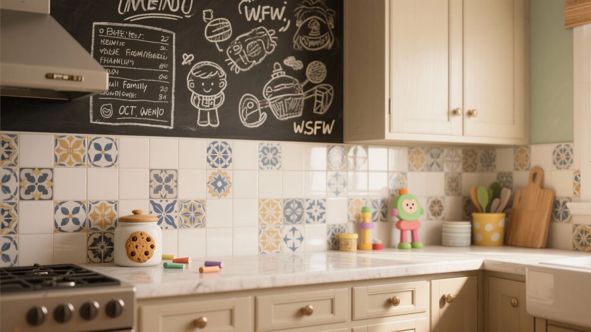 5. Chalkboard & Tile Combo