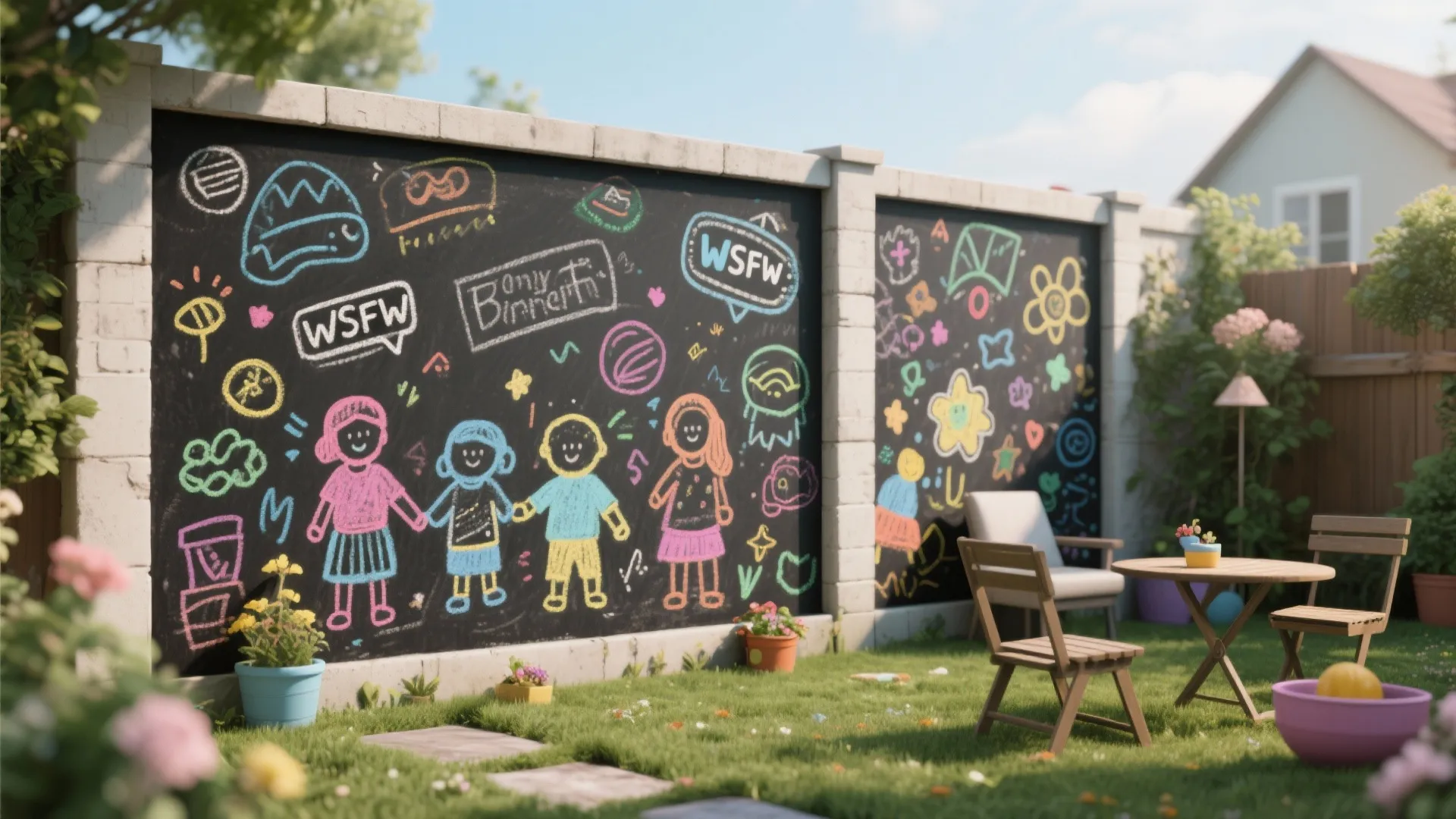 7. Chalkboard or Outdoor Art Wall