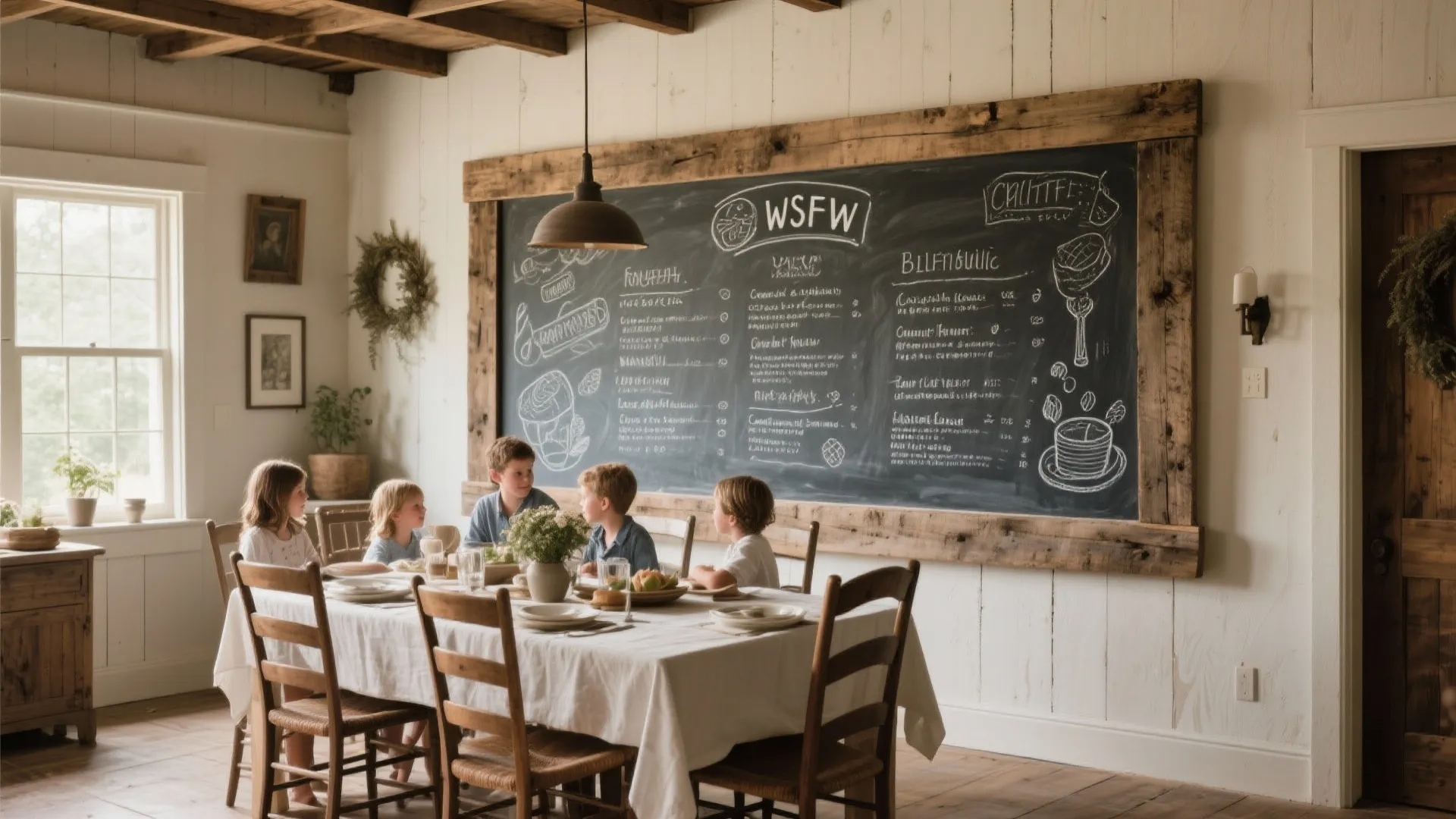 5. Chalkboard Wall with Wooden Frame