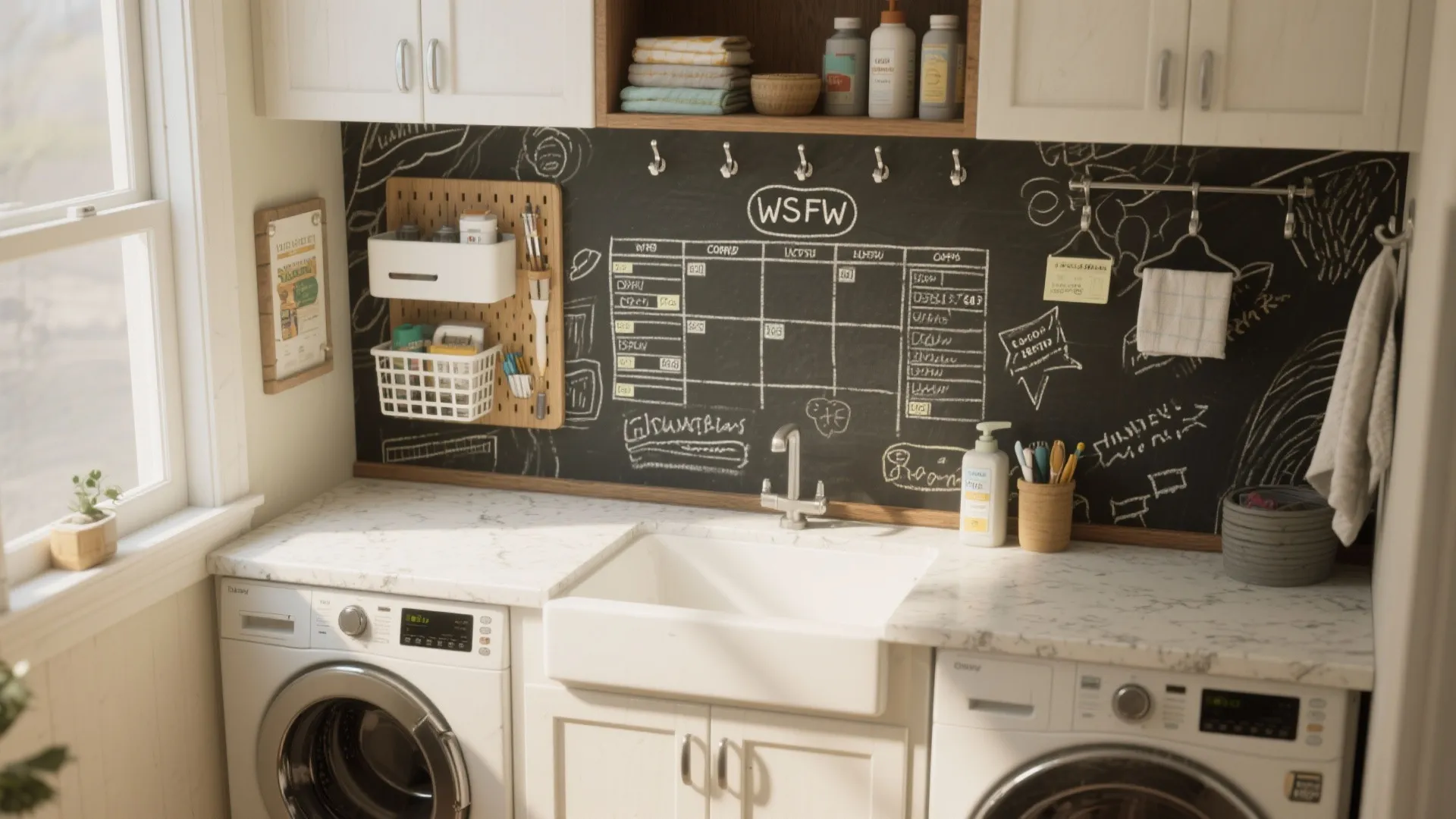 4. Chalkboard & Utility-Friendly Wallpaper