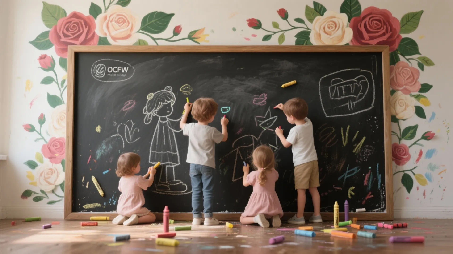 5. Chalkboard Flower Wall (Interactive)