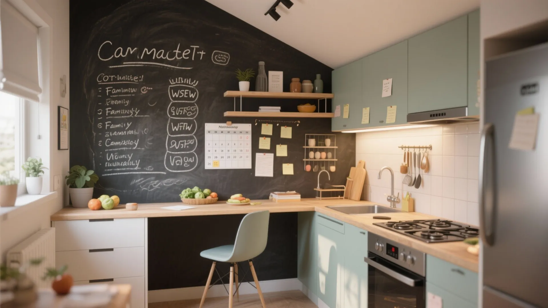 Functional chalkboard and writable accent walls