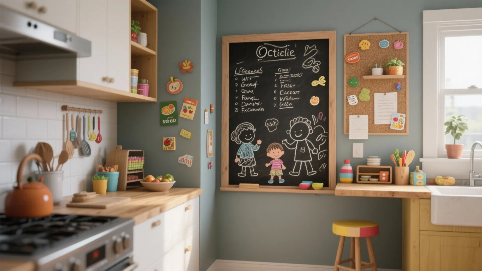 5. Functional painted walls: chalkboard, magnetic or writable finishes
