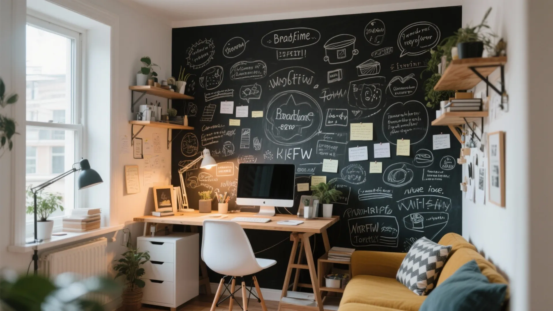 7. Chalkboard or Writable Wallpaper