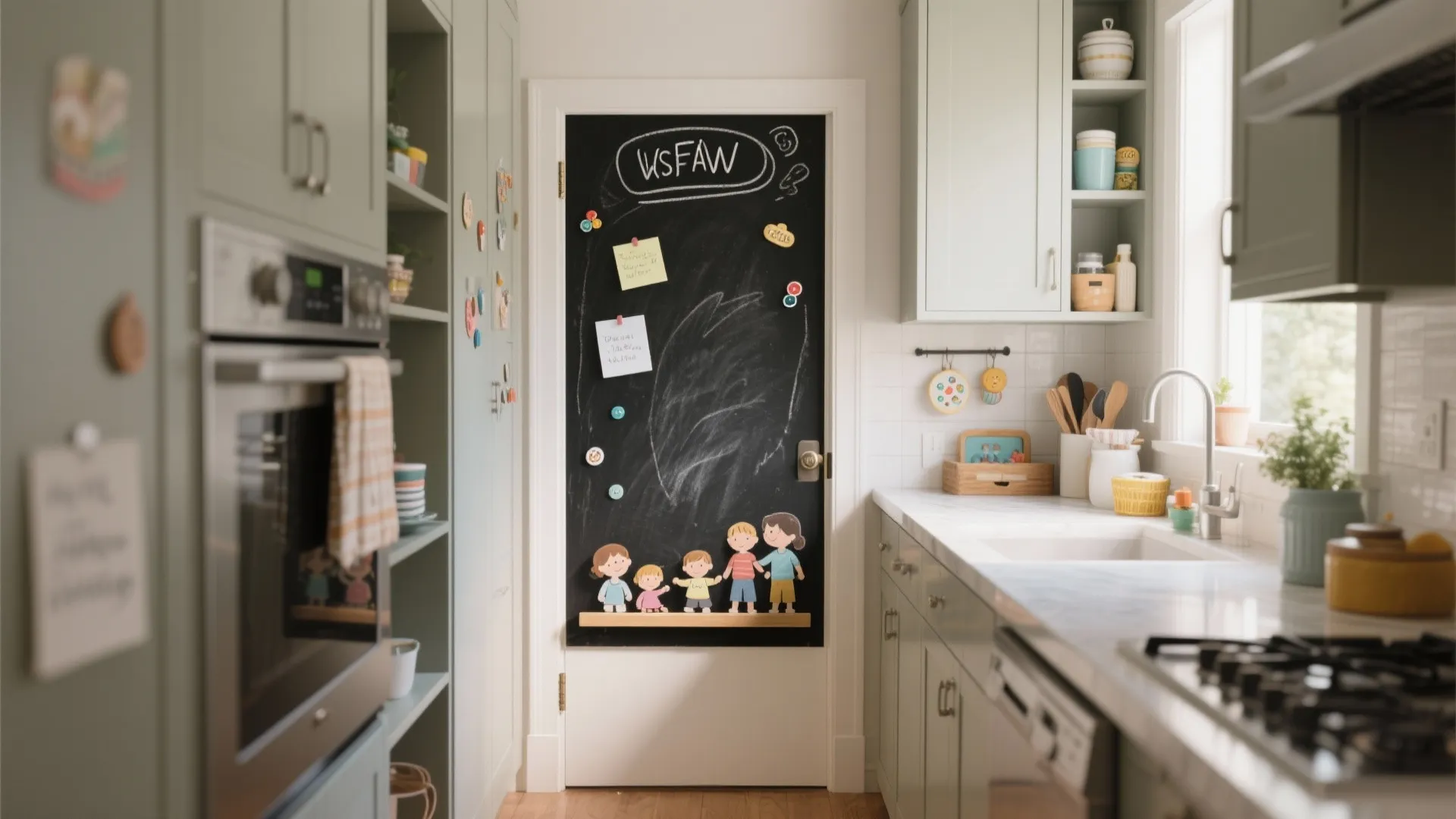 5. Chalkboard or Magnetic Paint Zone