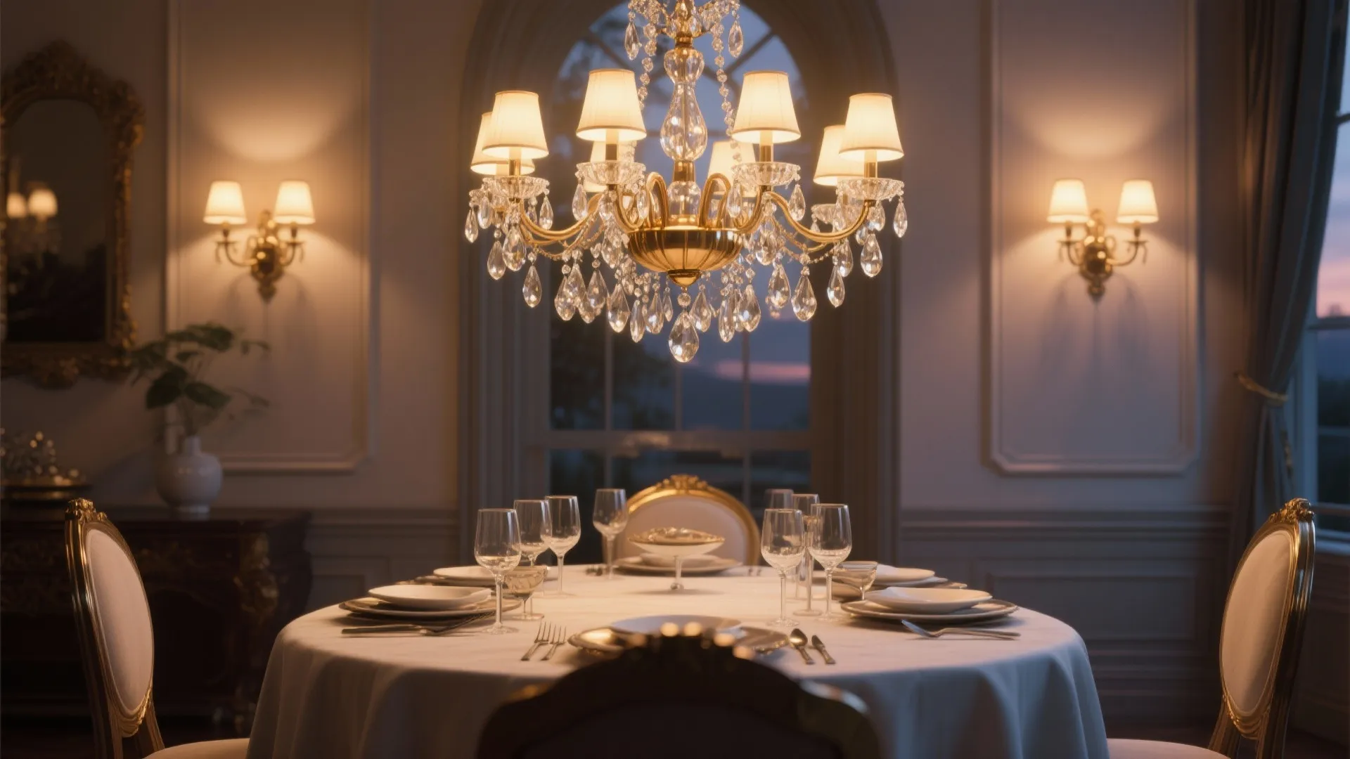 2. Make the chandelier the room’s centerpiece