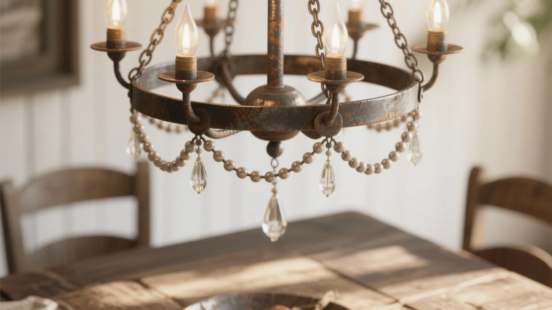 4. A statement chandelier that welcomes guests