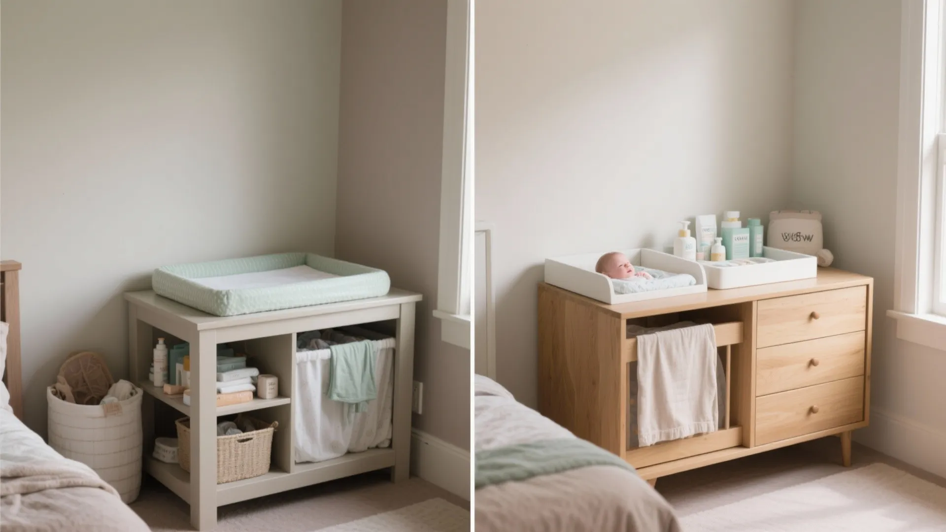 Convertible furniture: crib, dresser, and a topper that works