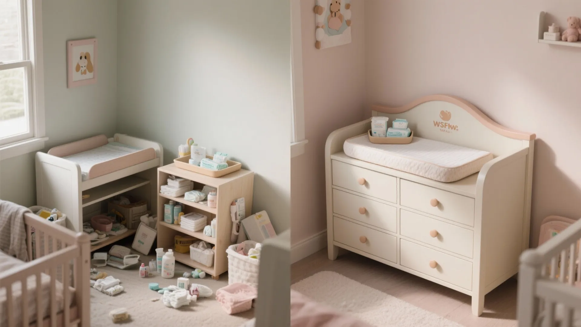 Crib + Dresser Changing Station Combo