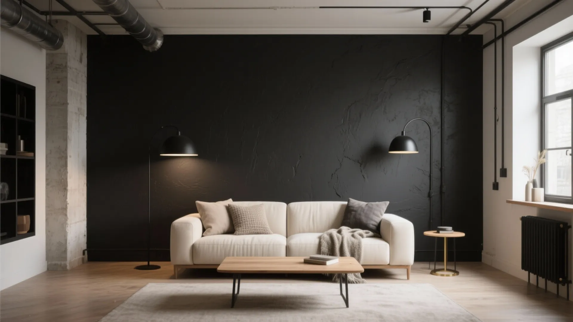 Charcoal & Cream Contrast (With Black Accents)