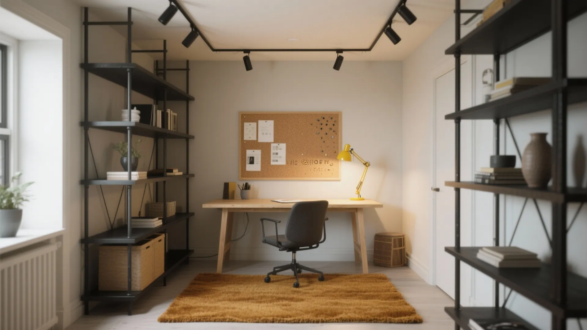 Charcoal Black + Ochre Yellow Industrial Chic