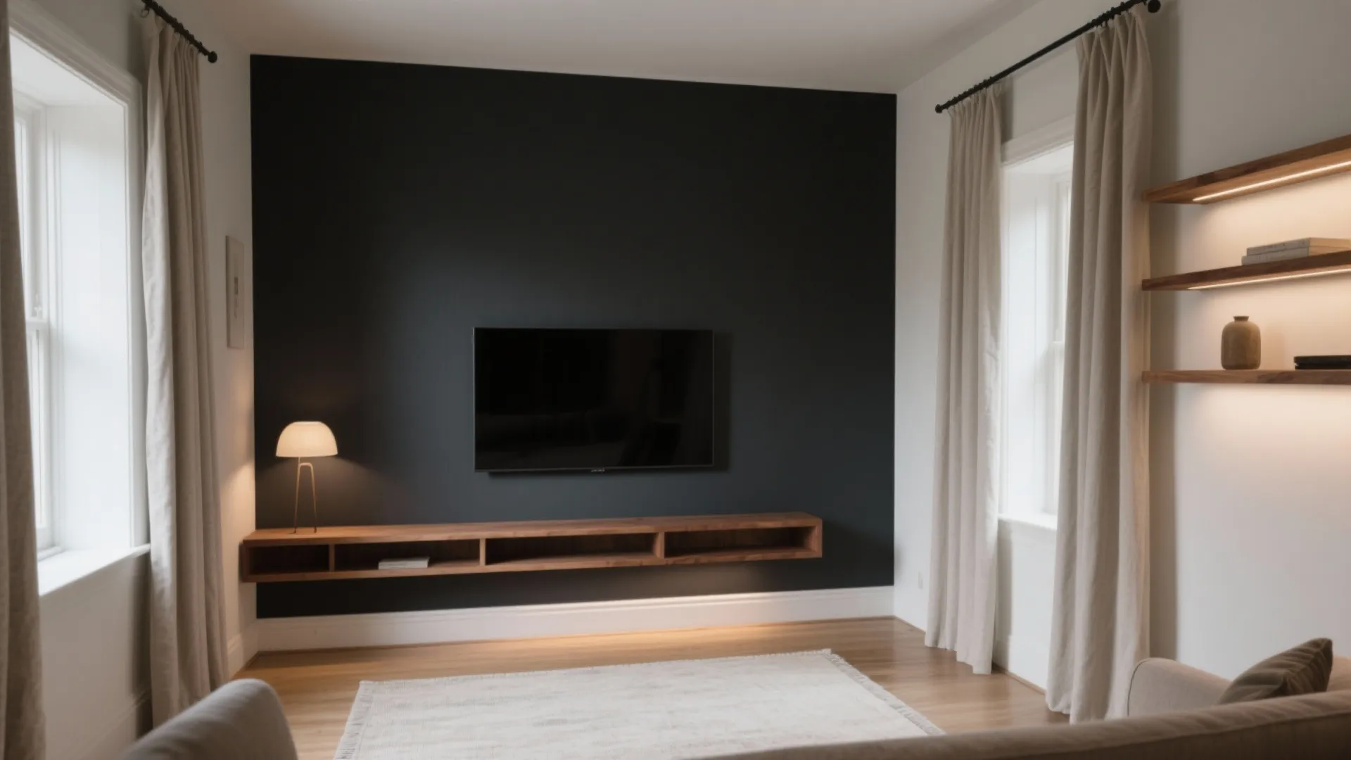 5) Deep Charcoal and Inky Accents with Light Contrast