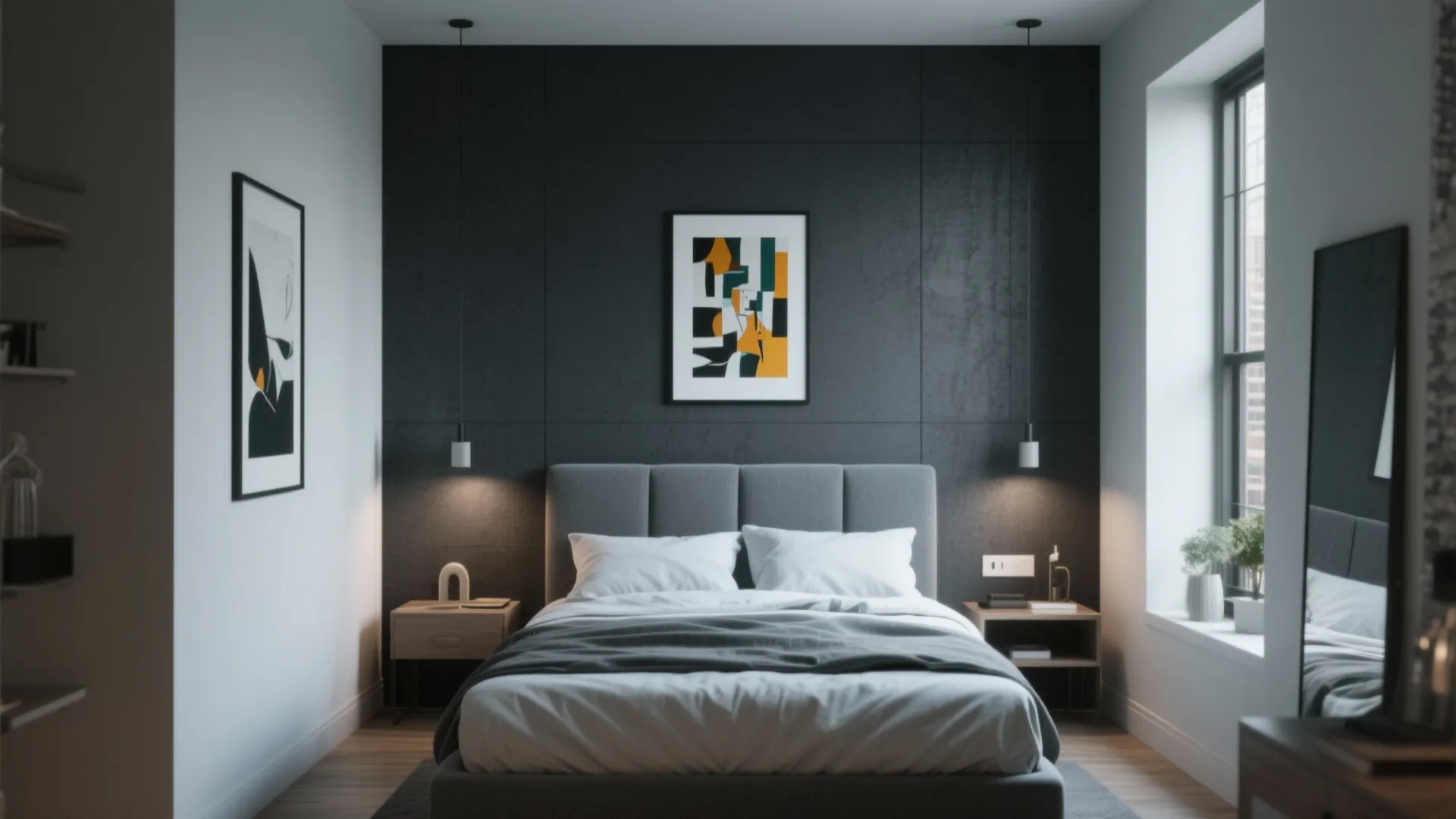 4. High-Contrast Accent Walls