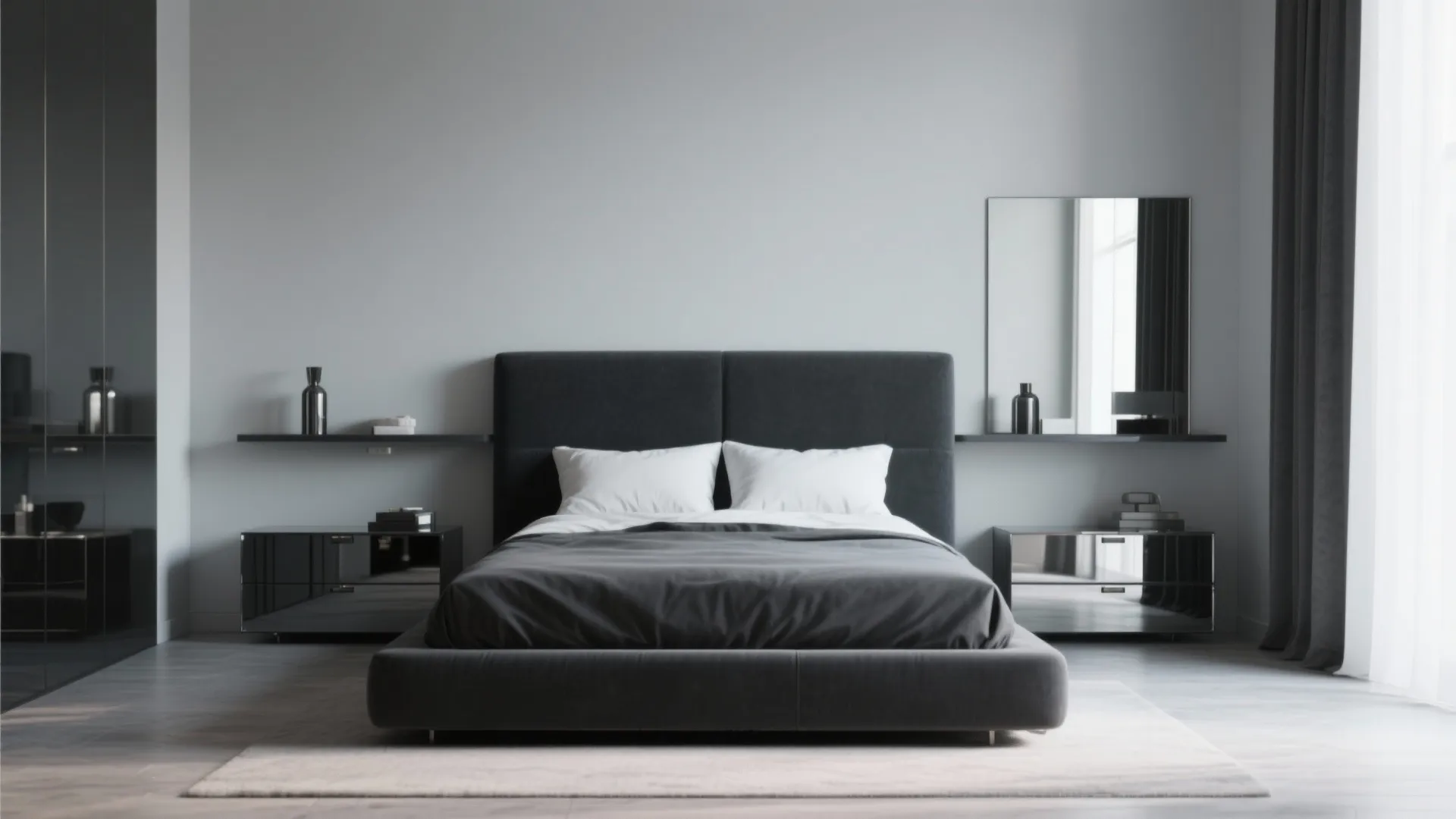 2. Charcoal Accent with Light Walls