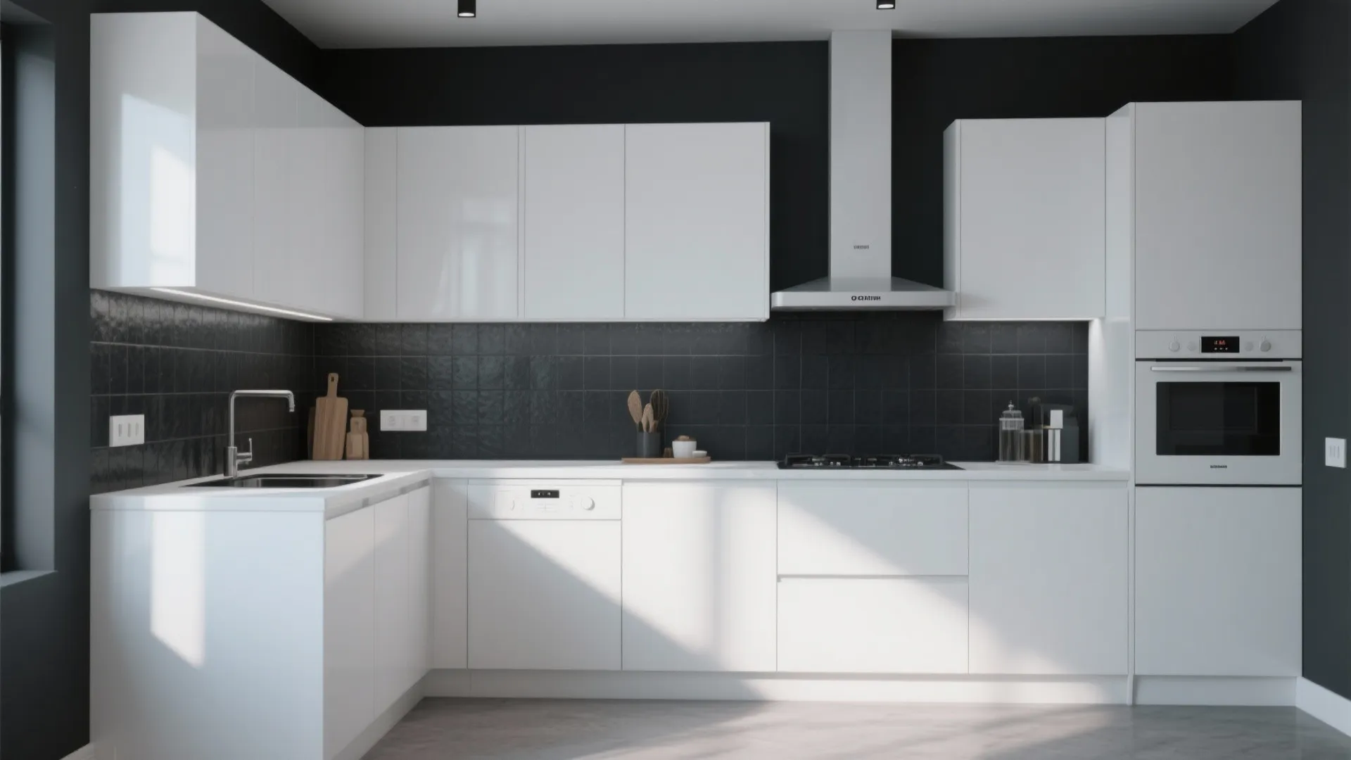 4. Charcoal Accent Wall for Modern Contrast