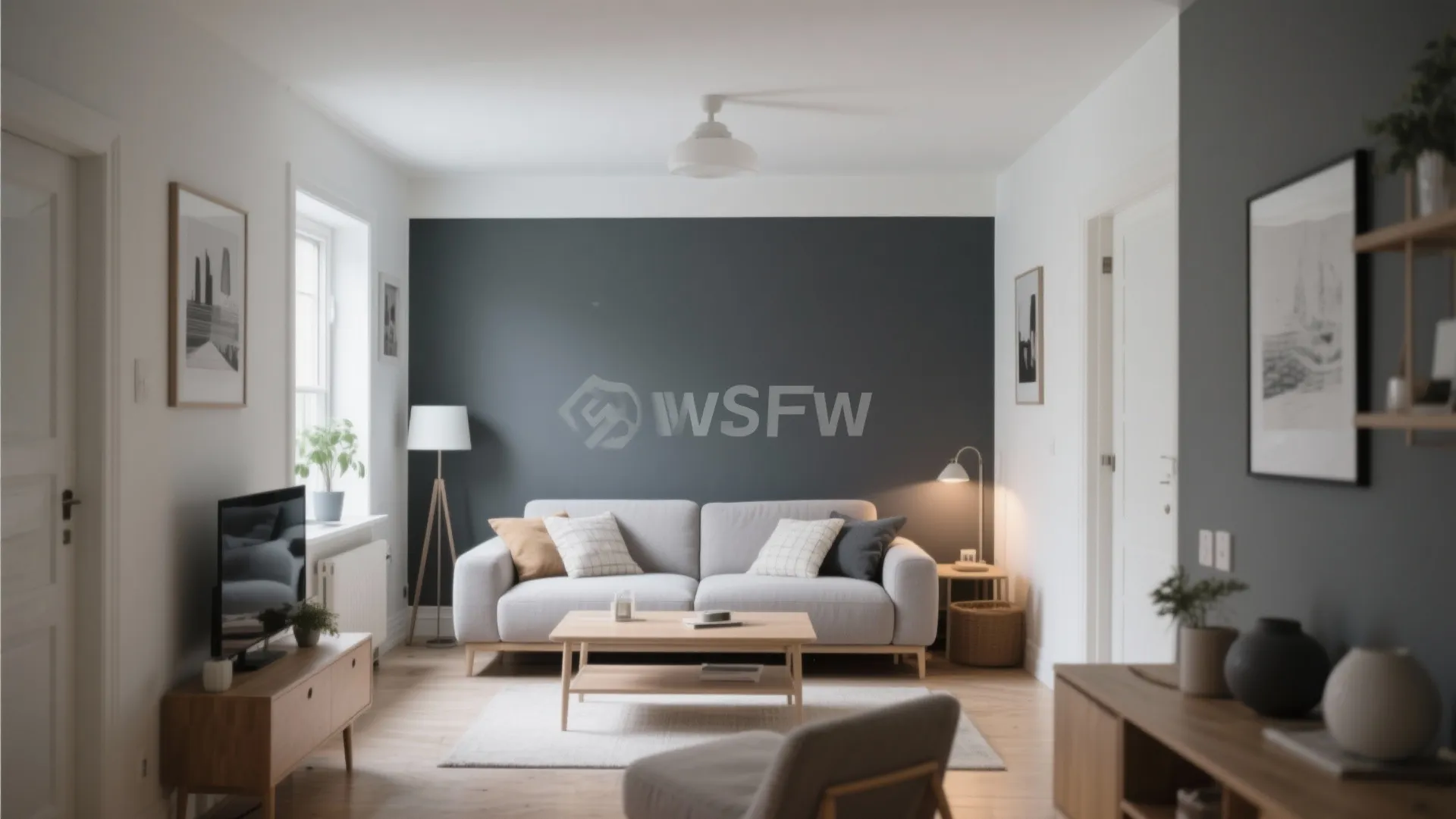 3. Charcoal Grey Accent Wall