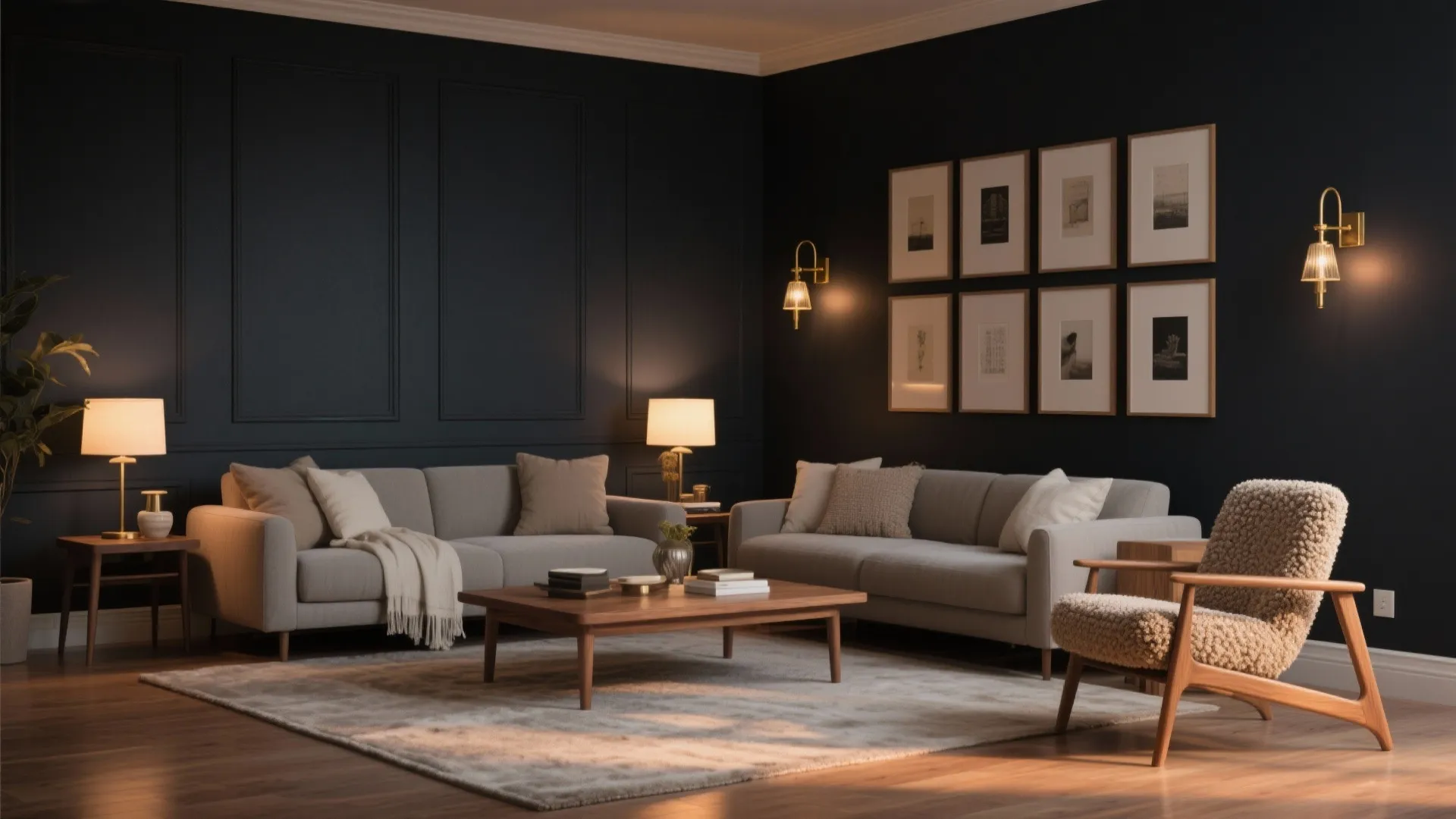 Moody Charcoal Accent Wall for Depth