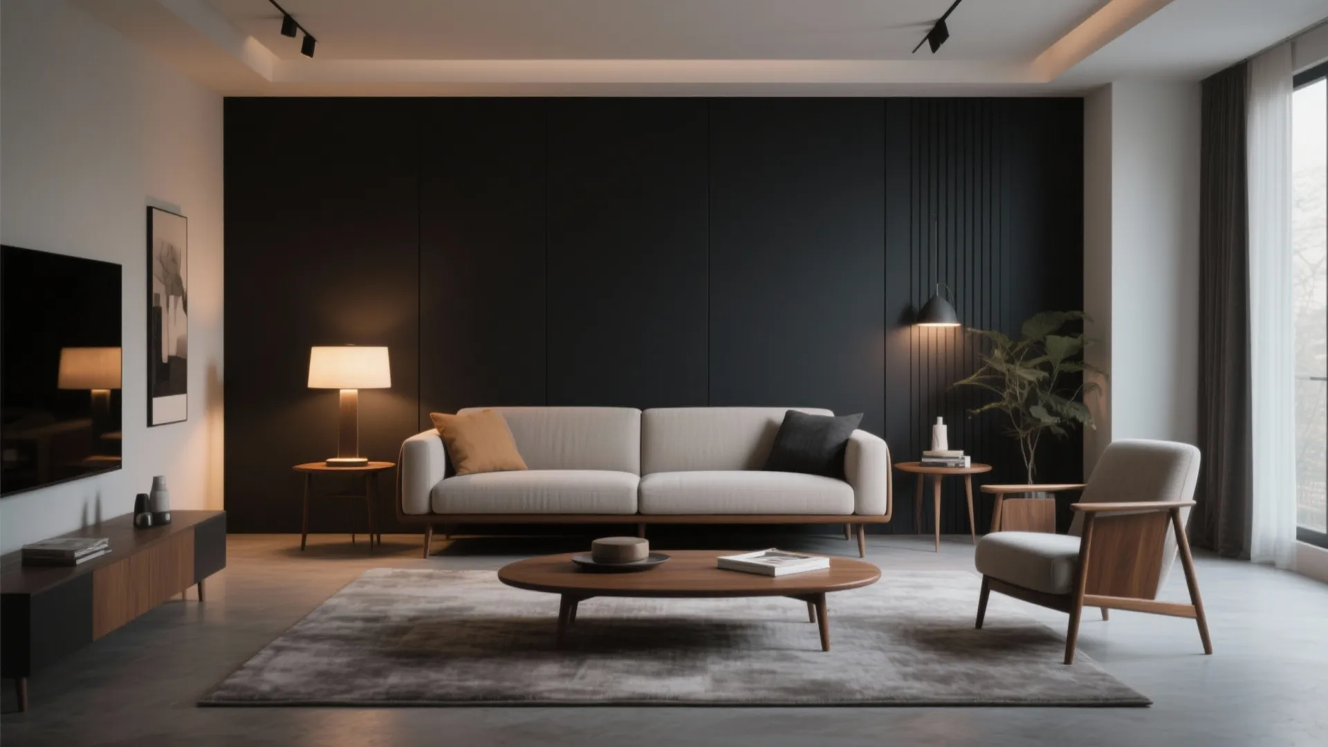 3. Charcoal Accent Wall