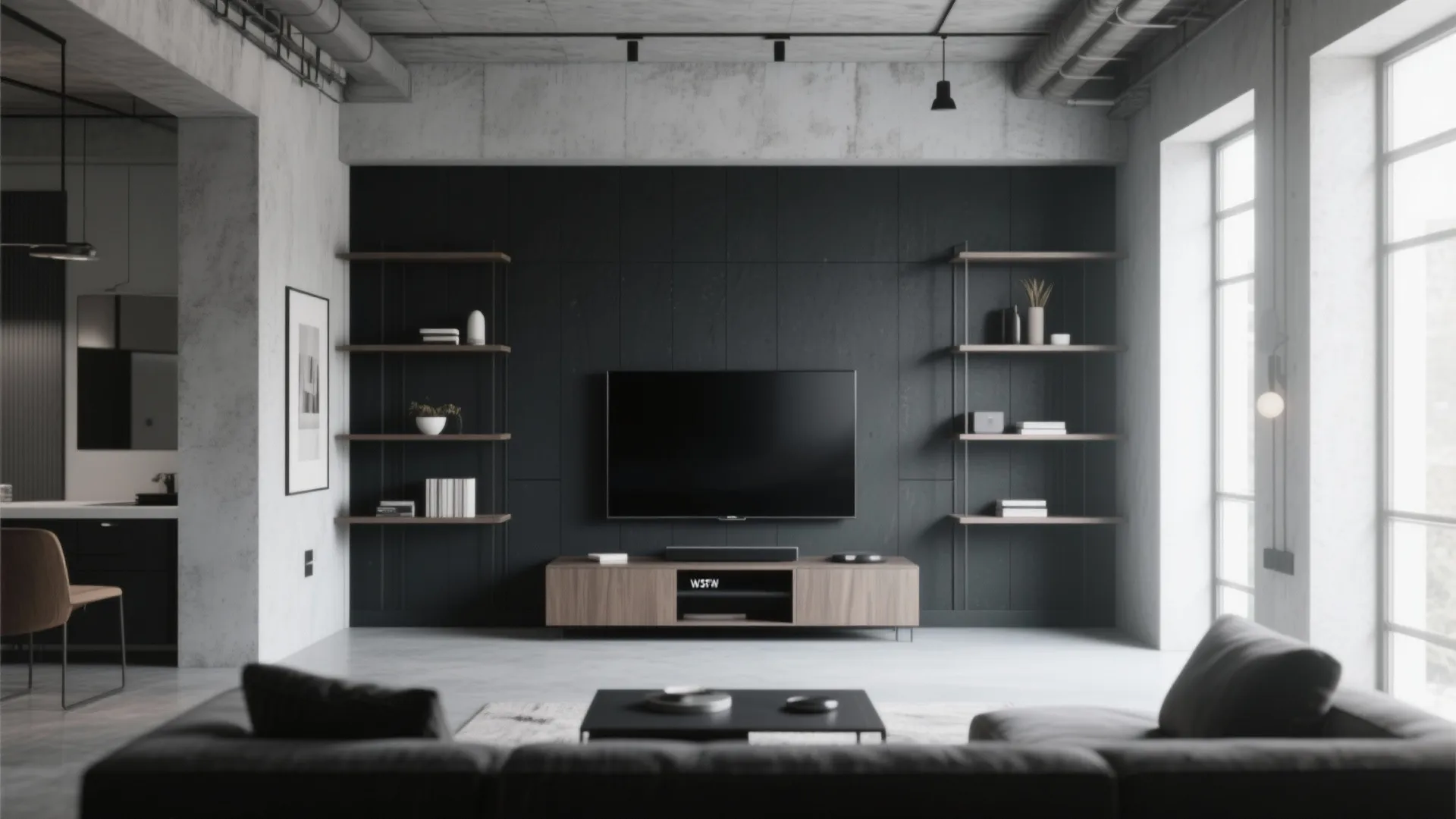 2. Charcoal Accent Wall