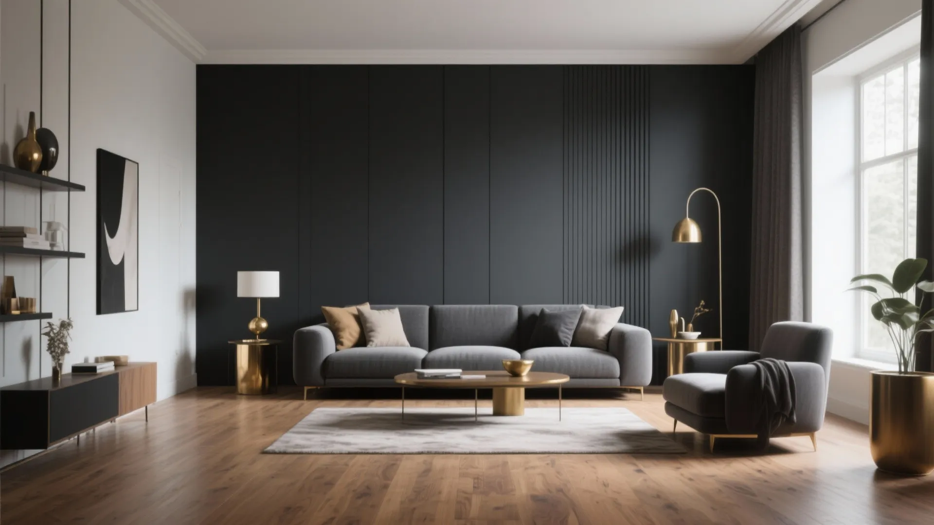 2. Charcoal Accent Wall