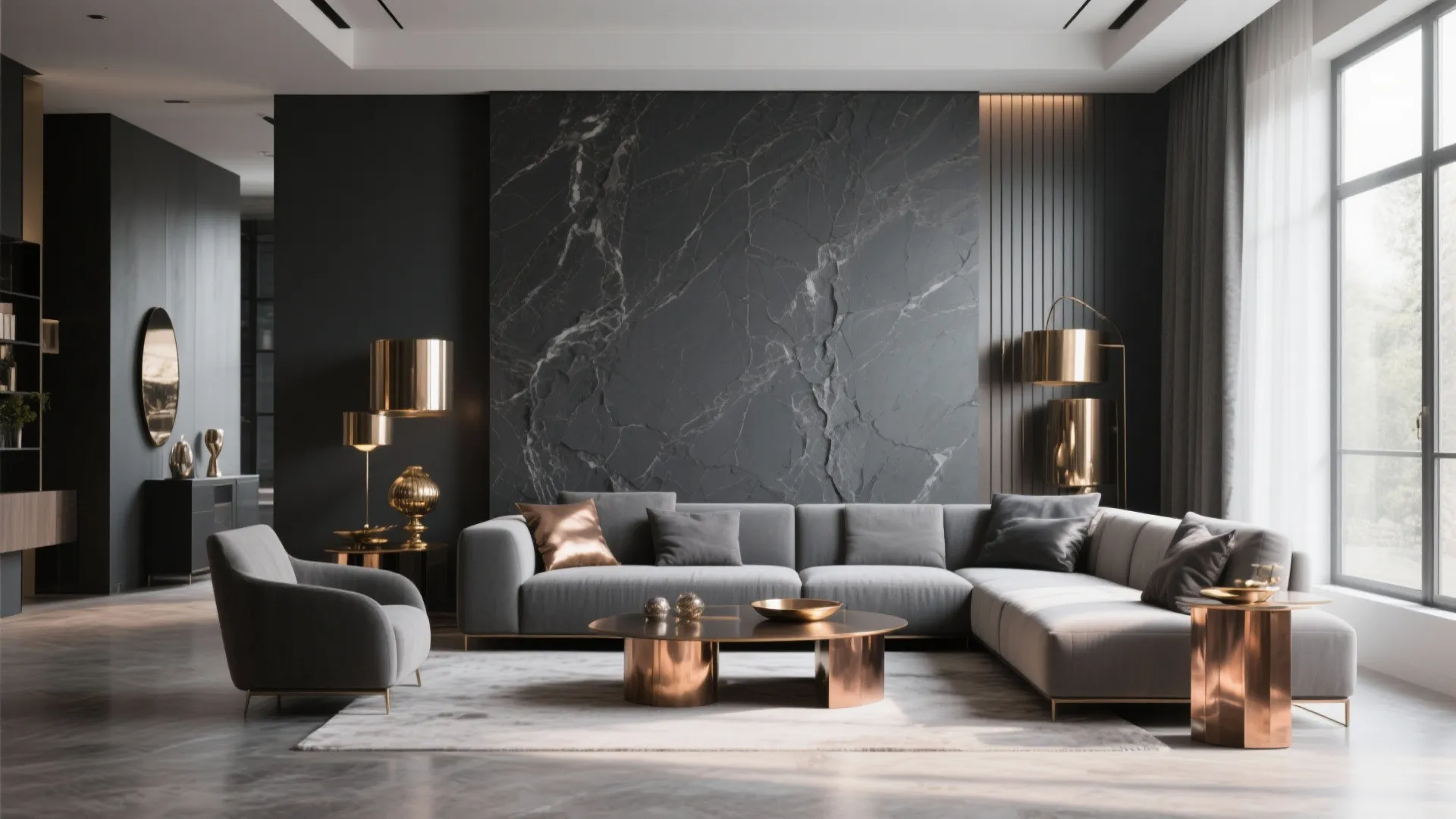 Charcoal Grey Accent Wall