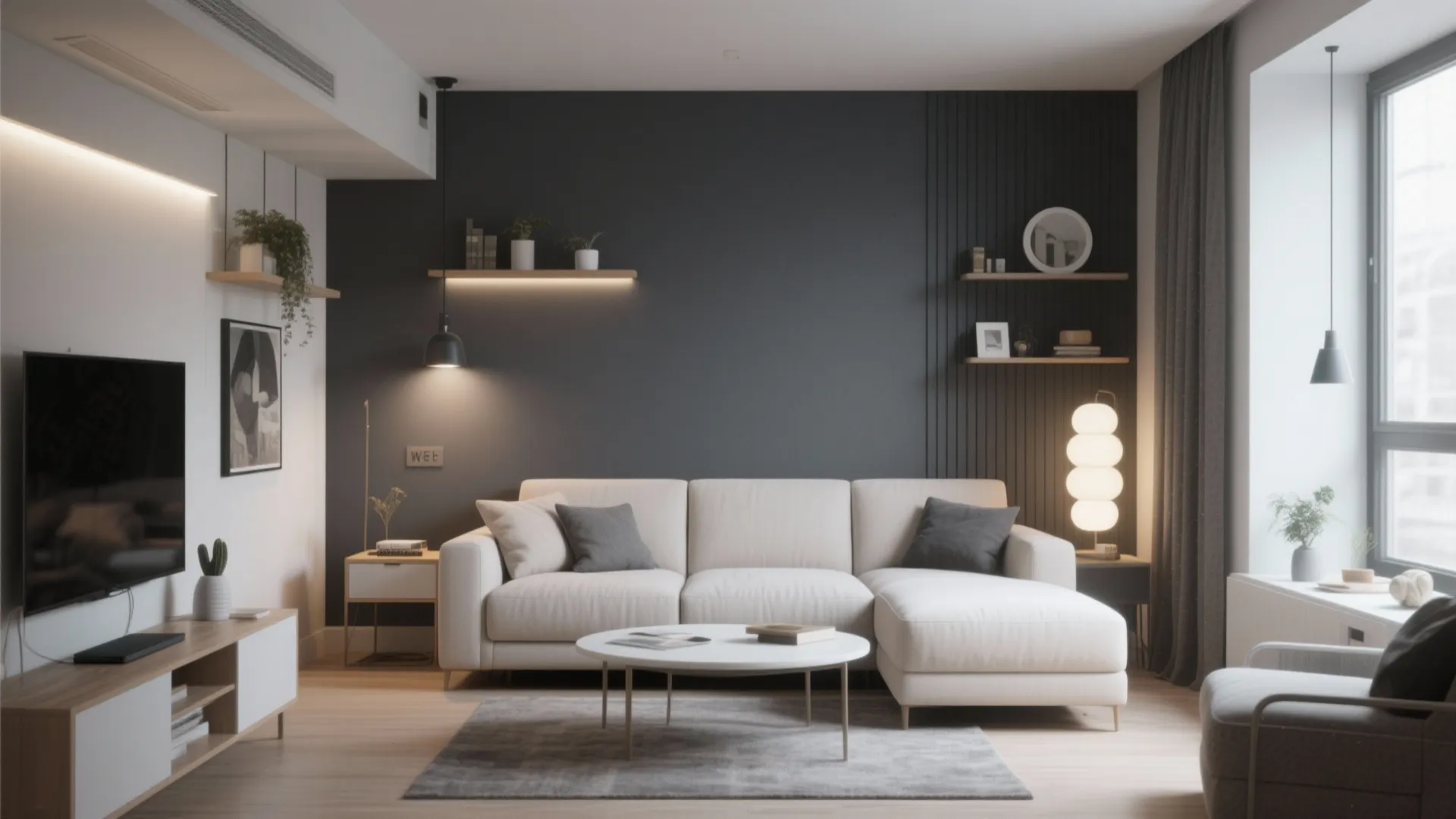Charcoal Gray Accent Wall