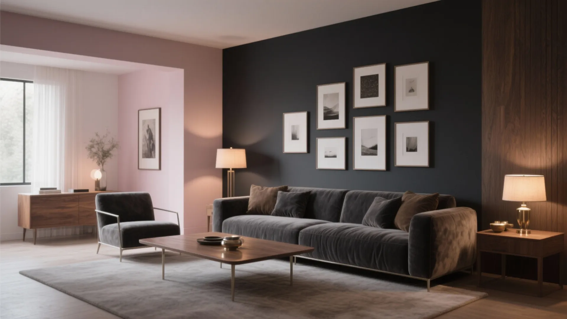 Charcoal + Pale Blush