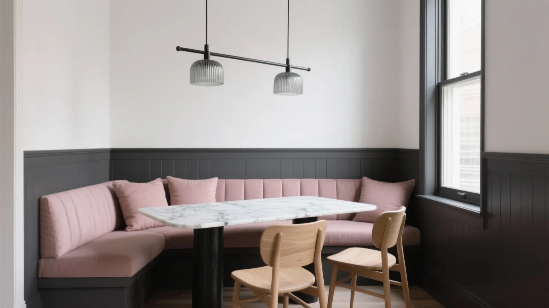 Charcoal and Blush with Marble Touches