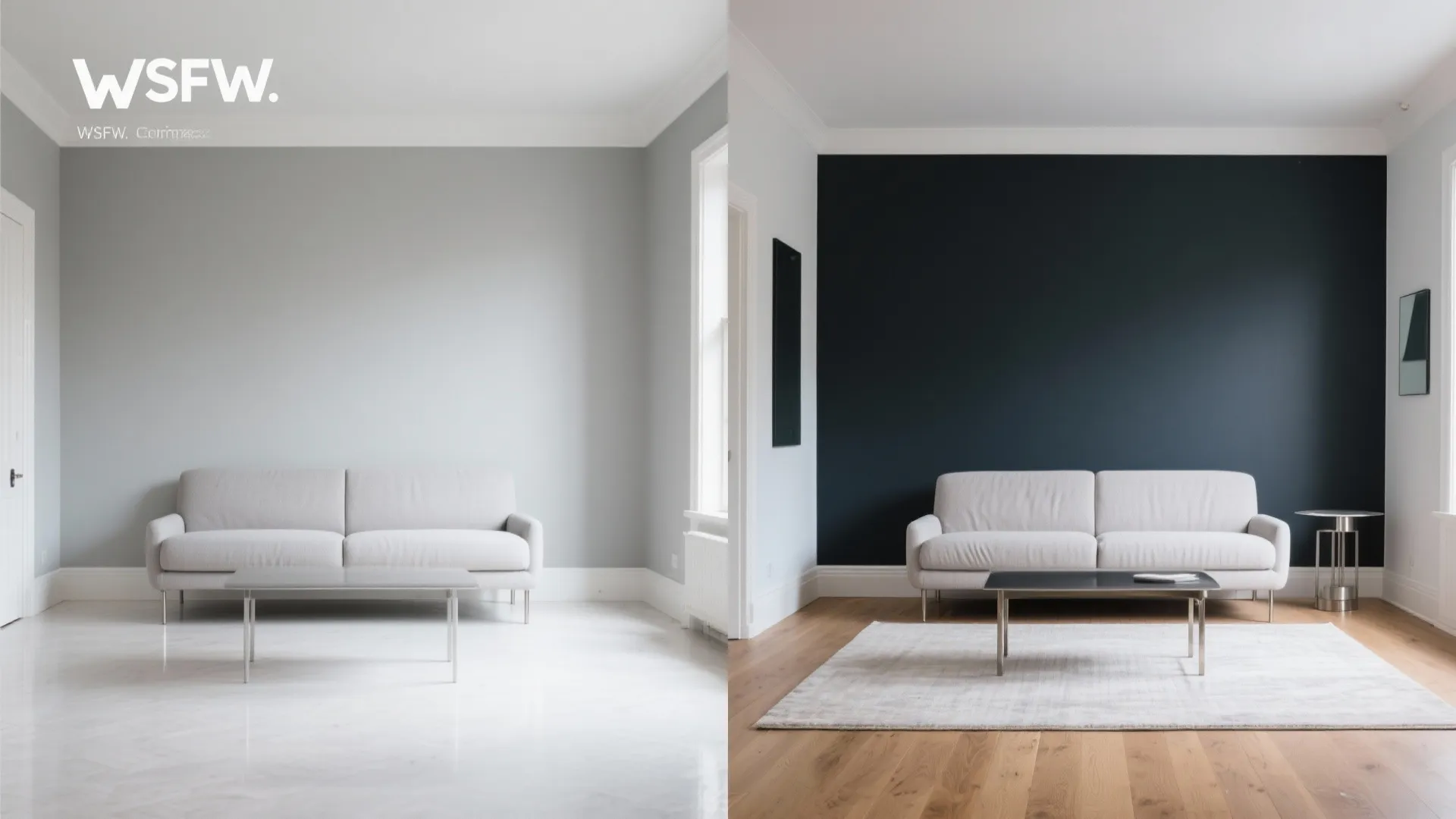 Charcoal Accent Wall with Light Floors