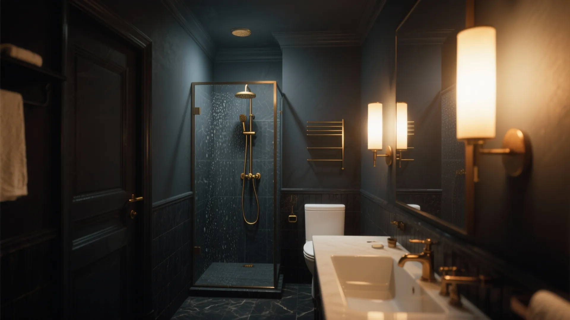 2. Deep color on walls + matching ceiling to feel expansive