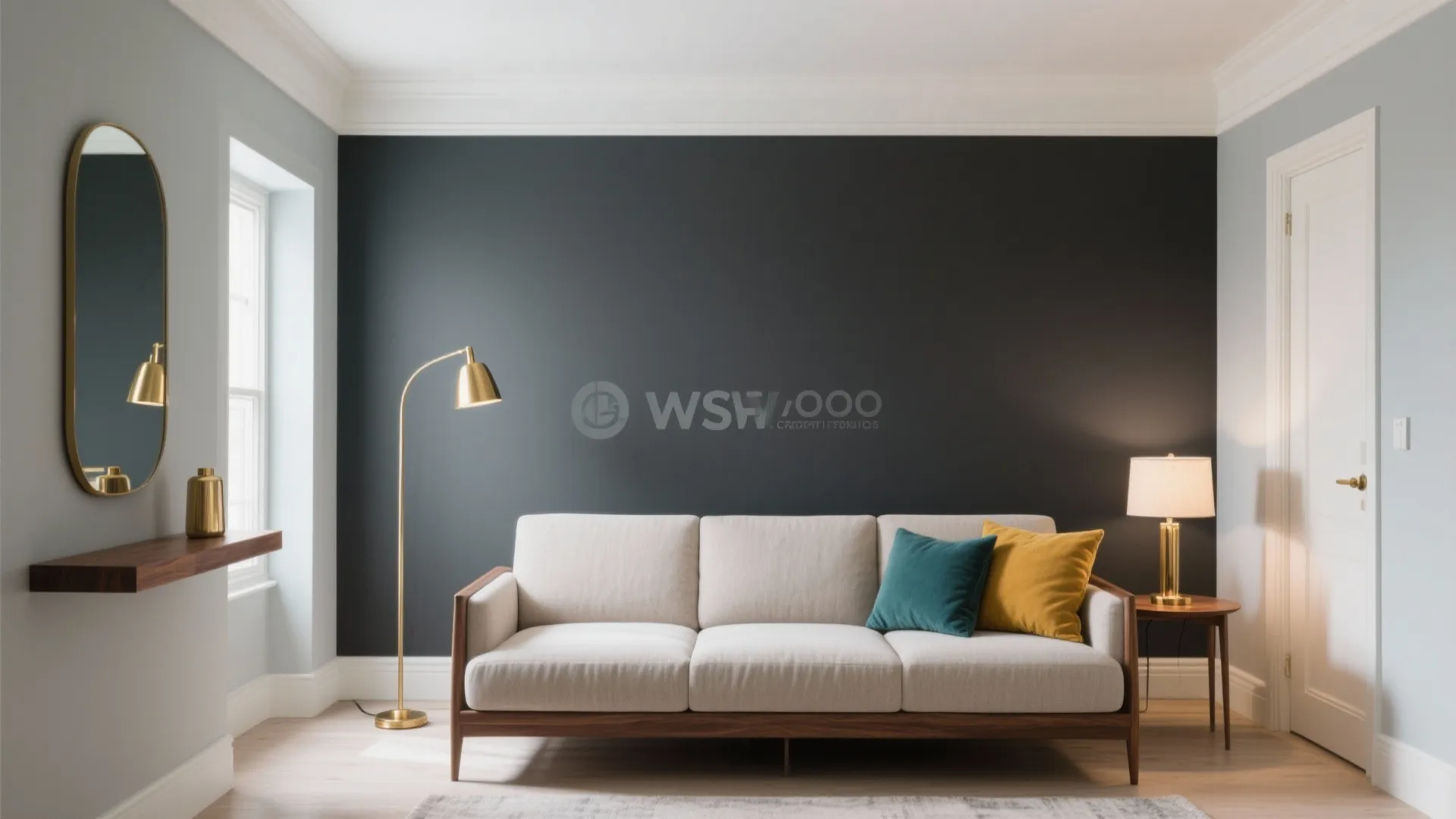 Charcoal Grey + Brass Contrast