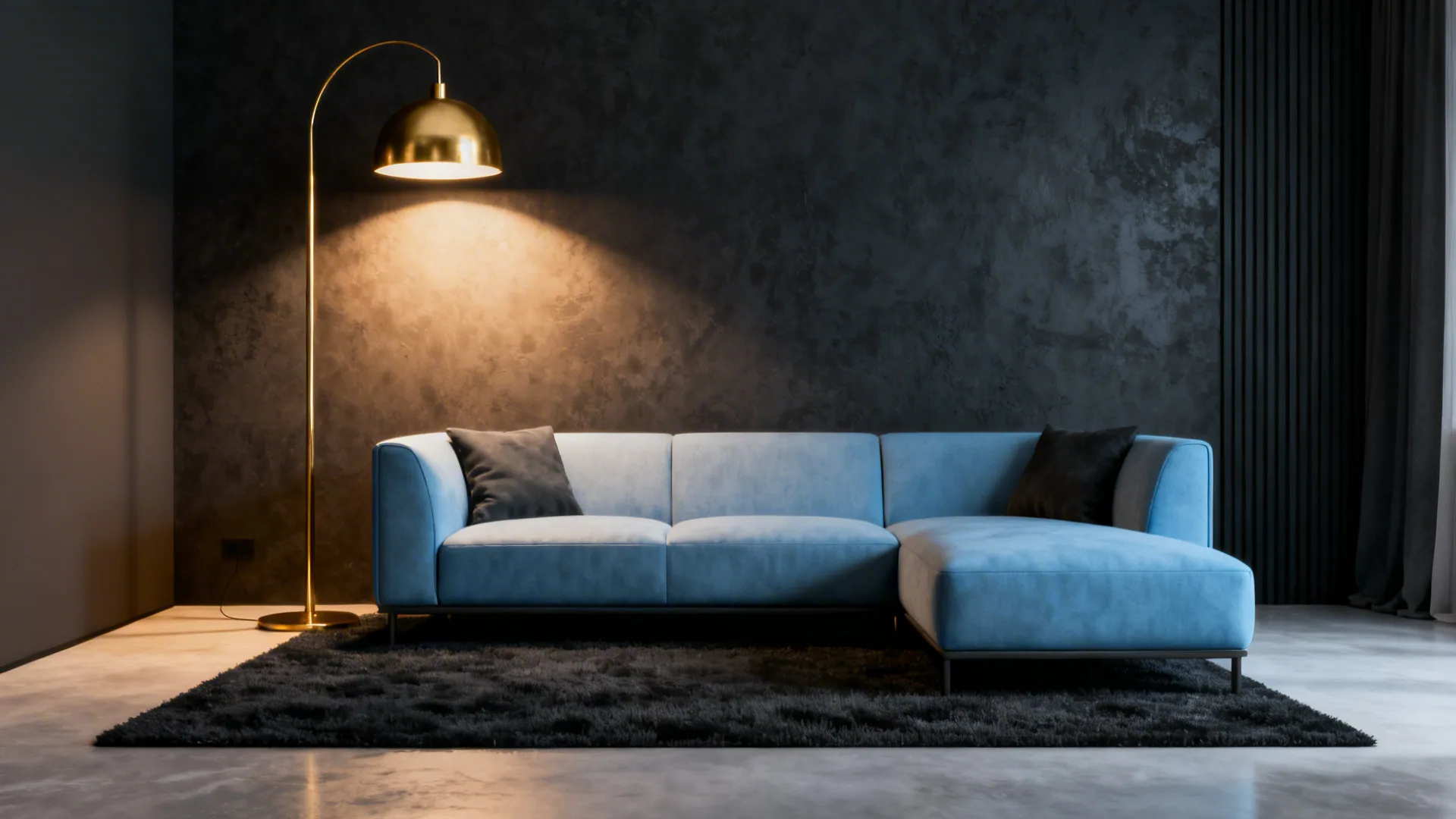 2. Modern Contrast with Charcoal and Brass