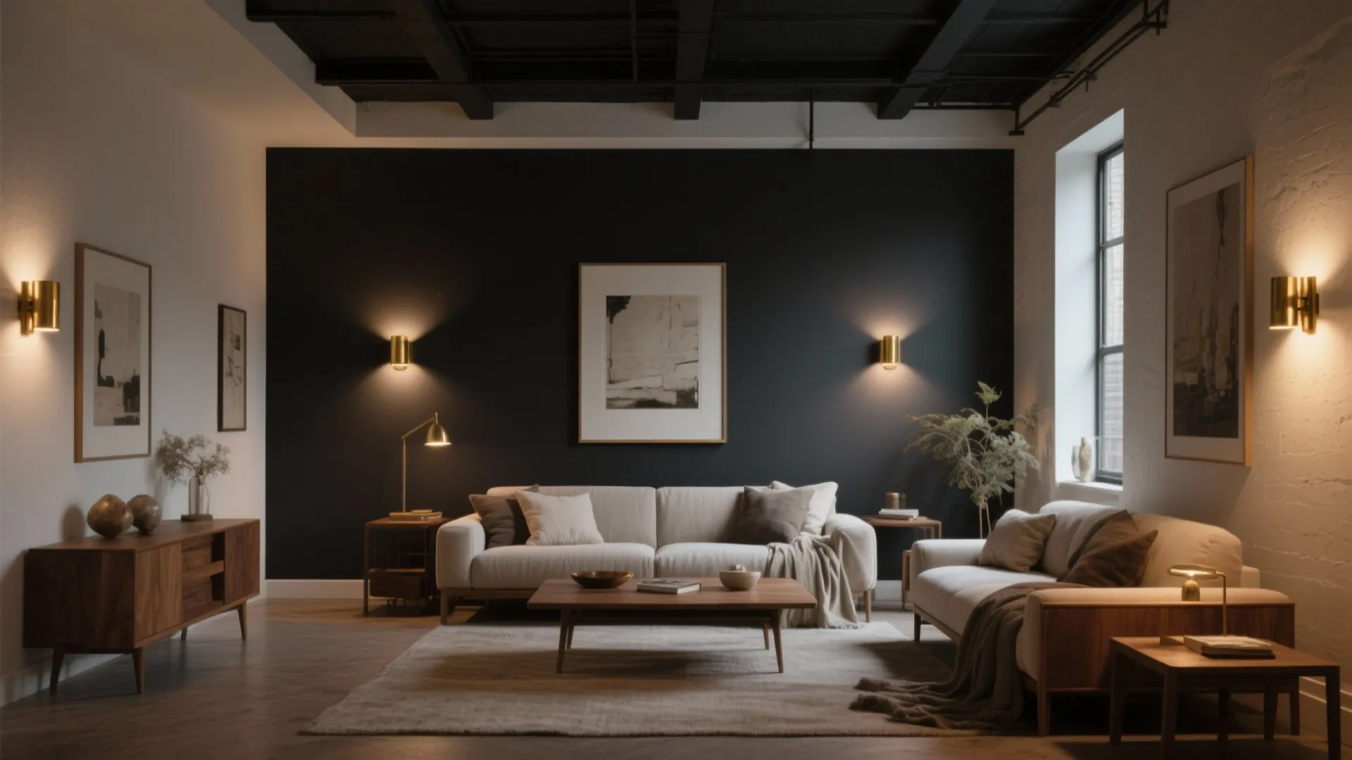Deep Charcoal or Ink Blue for High Ceilings