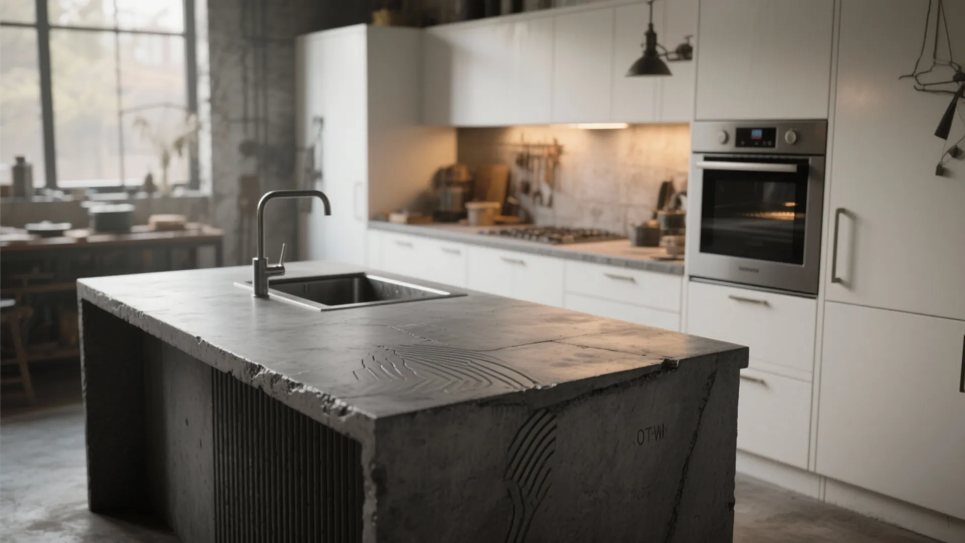 5. Charcoal Concrete for an Industrial, Custom Feel