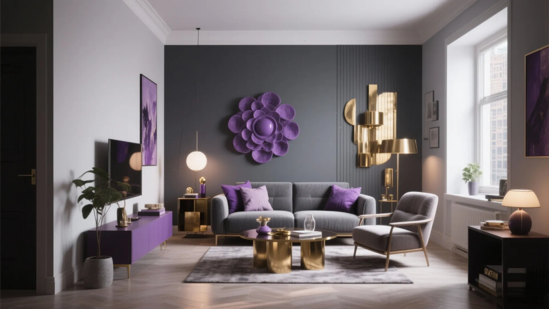 Charcoal Grey Feature Wall