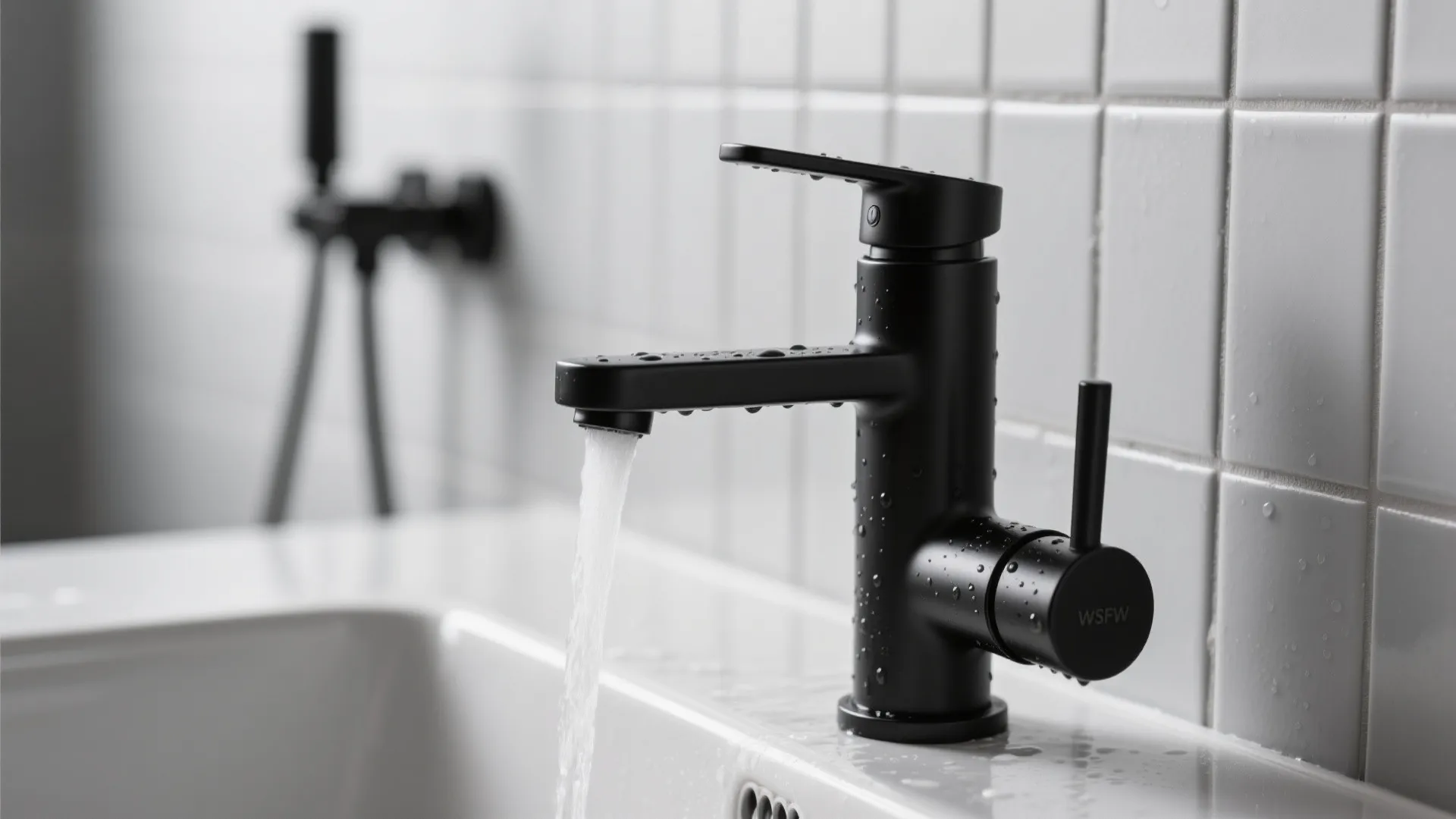 Charcoal Fixtures with a Pale Gray Backdrop