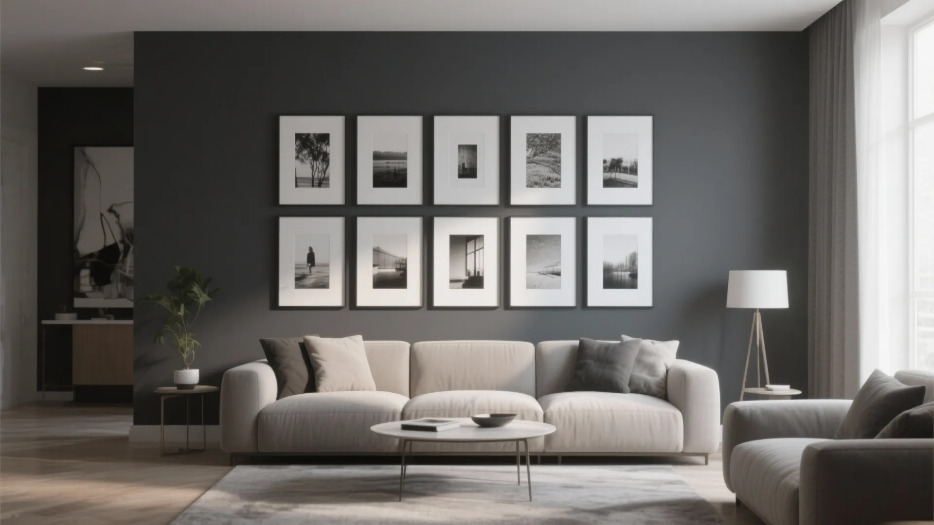 6. Gallery Wall on Charcoal Background