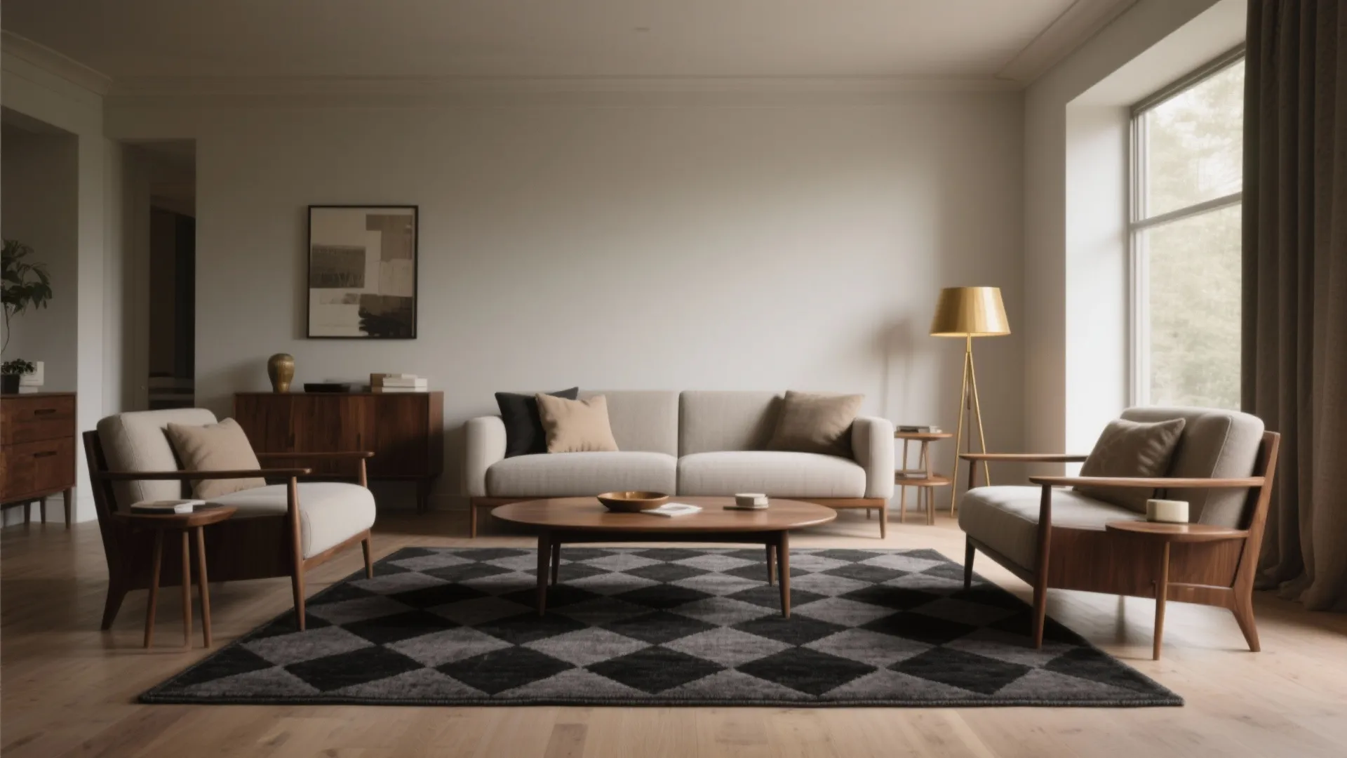 2. Go geometric with charcoal and soft black patterns