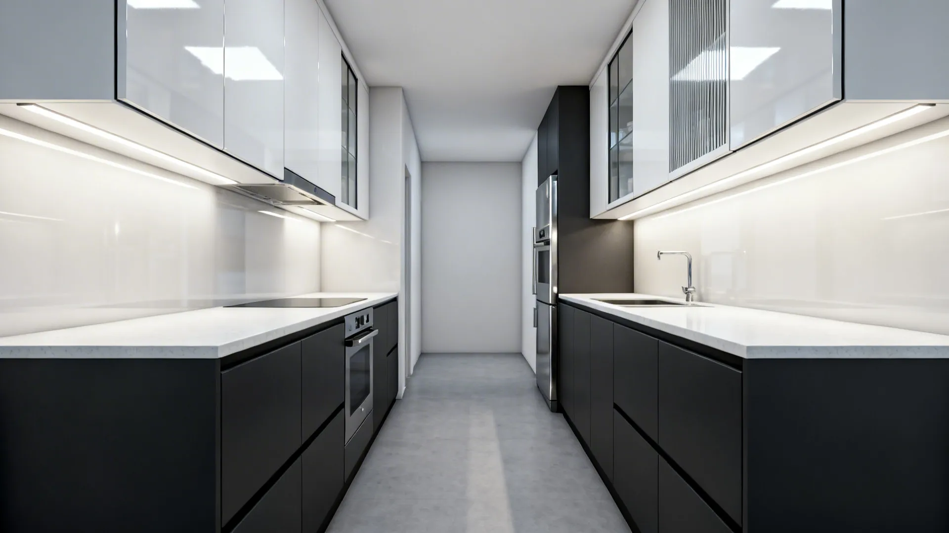3) High-Contrast Modern: Charcoal + High-Gloss White