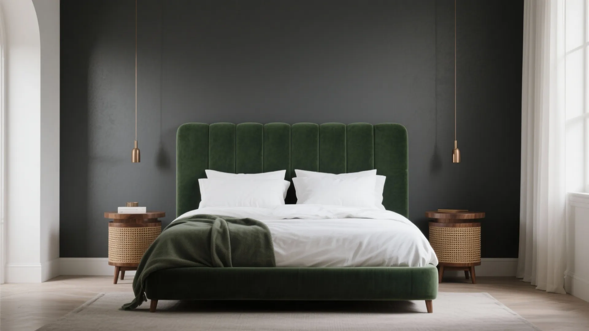 Charcoal and Deep Green with Natural Texture