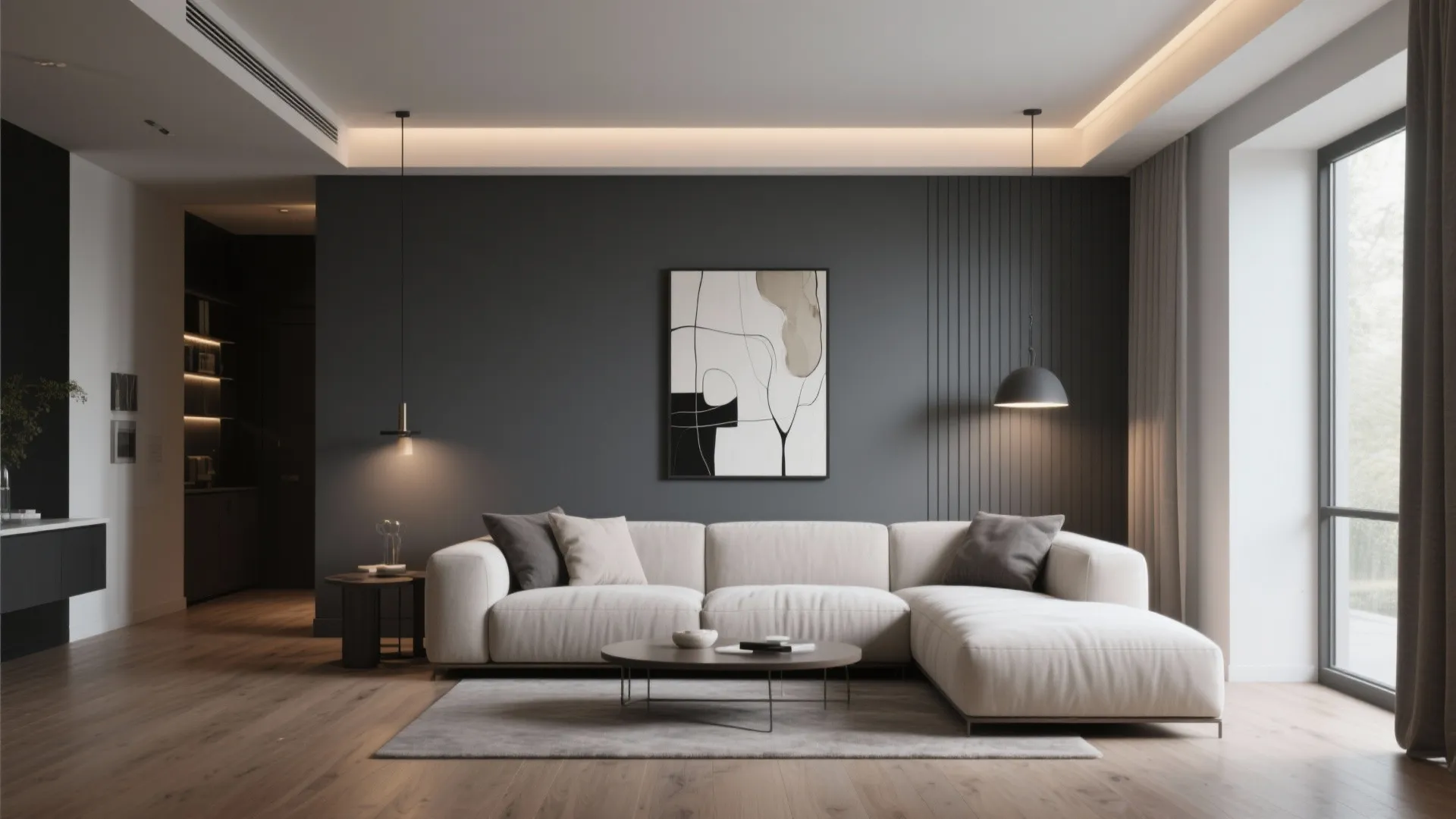 4. Charcoal Grey Feature Wall